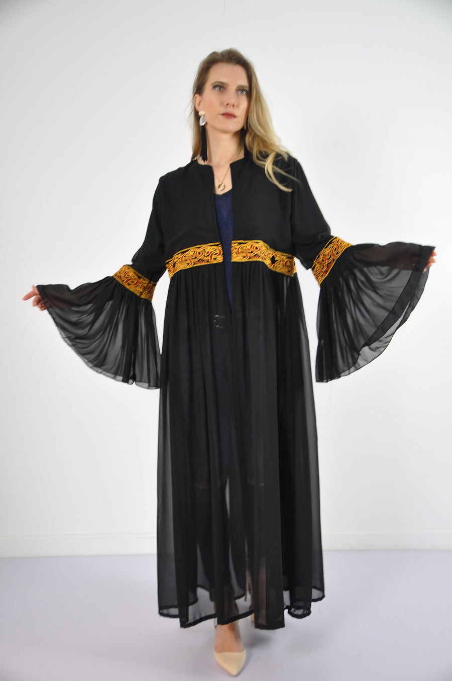 Ramadan Kimono, Black women Kimono, Boho embroidered kimono, Womens boho Cardigans, Boho Cardigan, Duster, Black Cardigan, Kimonos