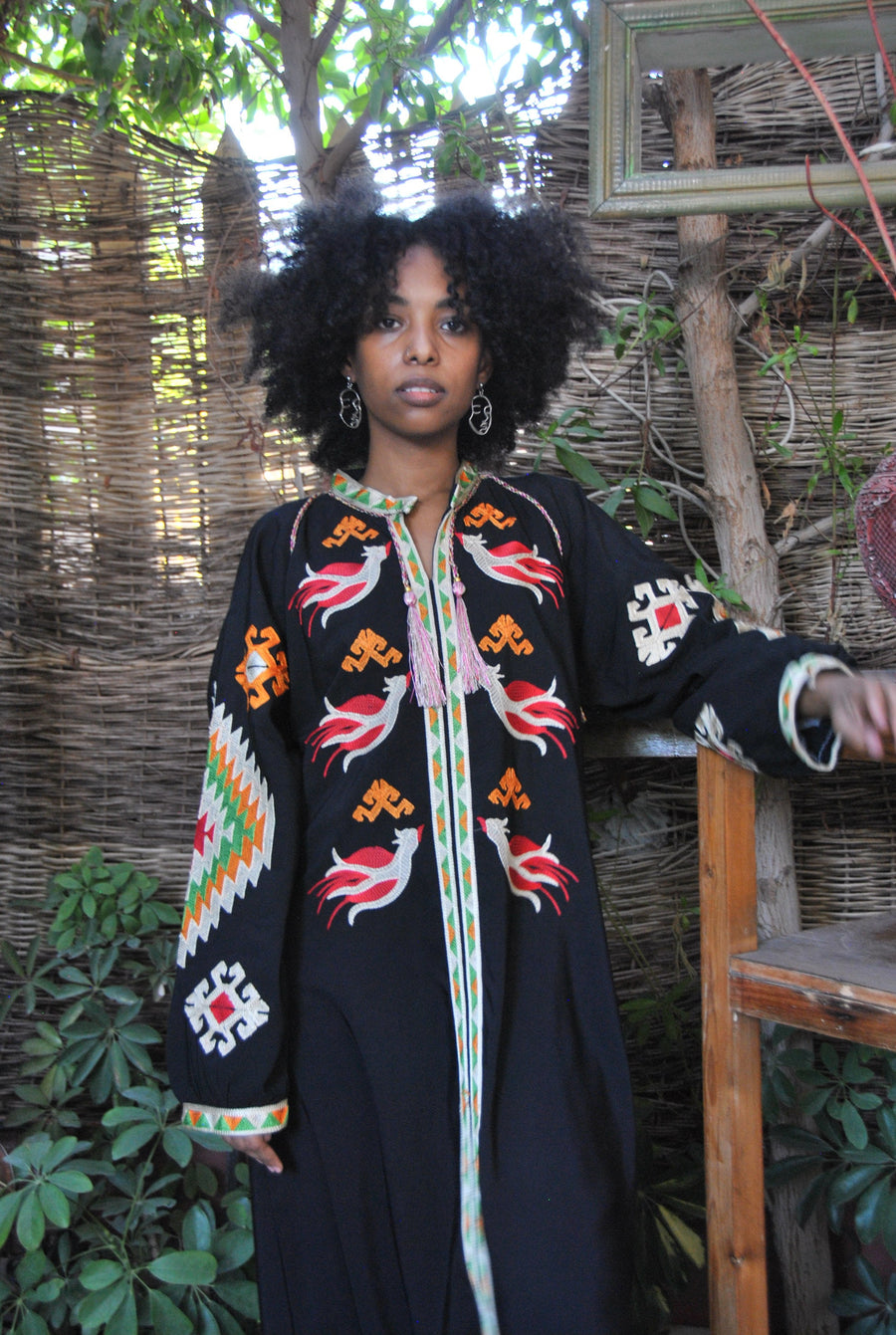 Boho black Caftan, Long sleeve Caftan dress, Colorful embroidered Caftan dress, Caftan maxi dress, Caftans for women, Caftans