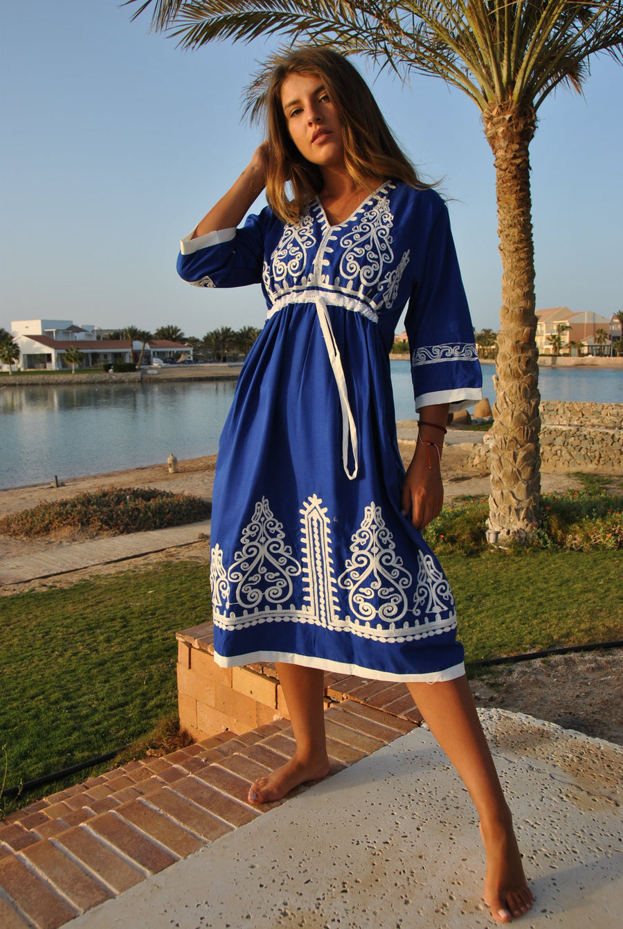 Embroidered tunic dress best sale