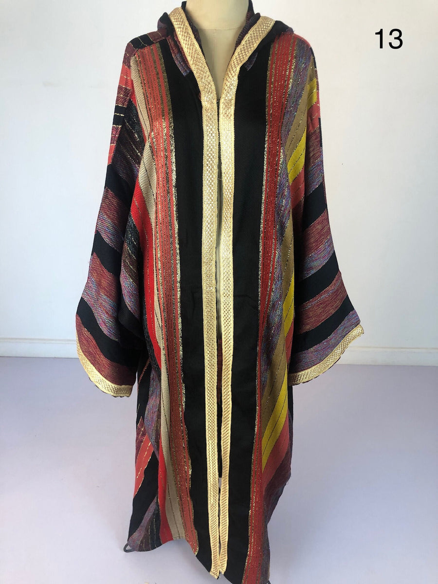 Vibrant Rainbow hand loomed Coat, Plus size wool Coat, Egyptian hoody coat, Winter coat, Hooded Coat, Hand loomed coat, boho wool coat