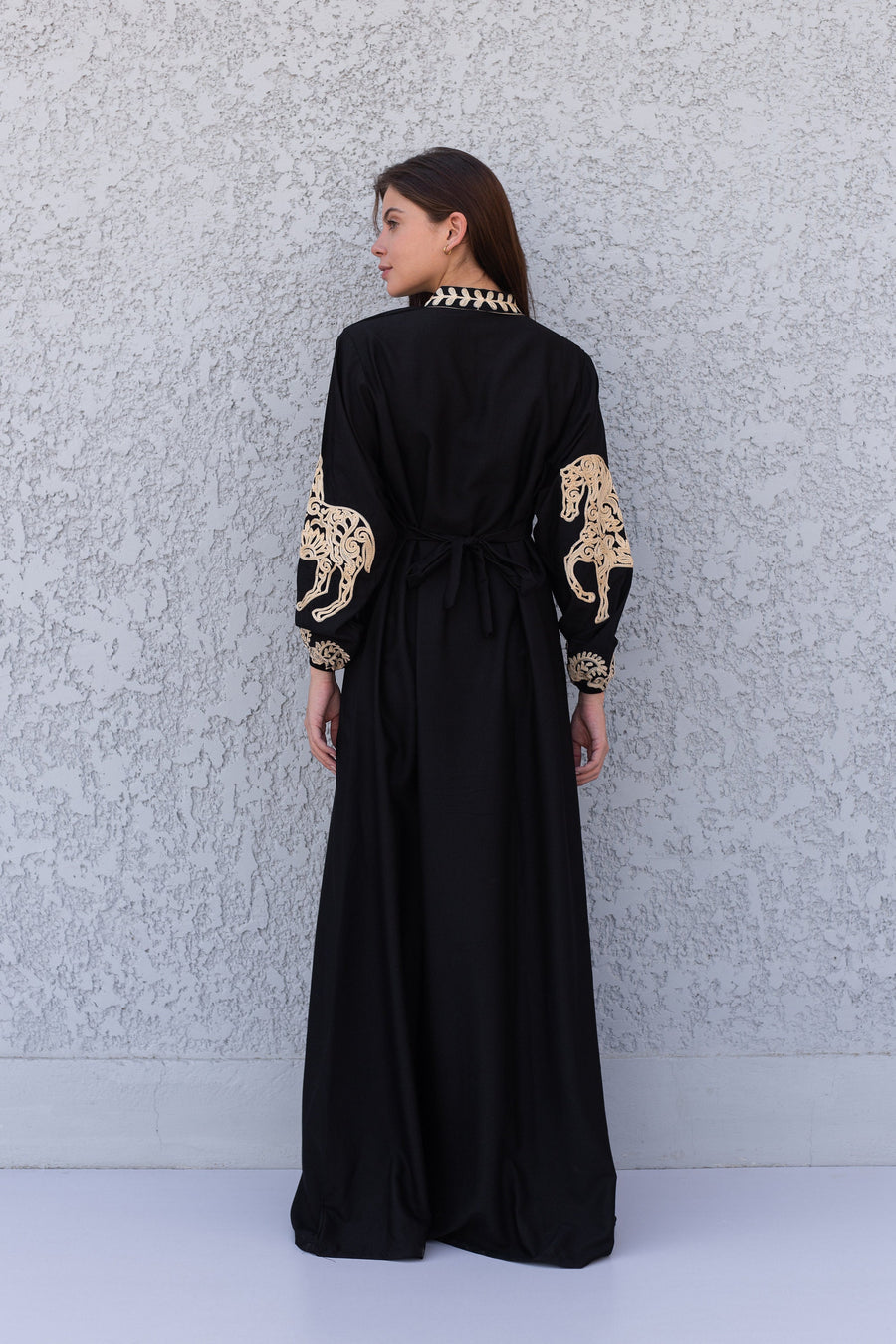 Stunning Black Cotton caftans for women, embroidered long sleeve Kaftan, Caftan maxi dress, Caftans for women, cotton caftan, caftans