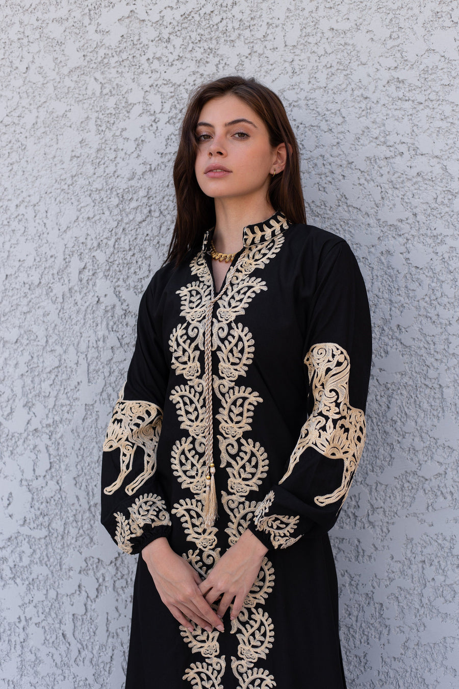 Stunning Black Cotton caftans for women, embroidered long sleeve Kaftan, Caftan maxi dress, Caftans for women, cotton caftan, caftans