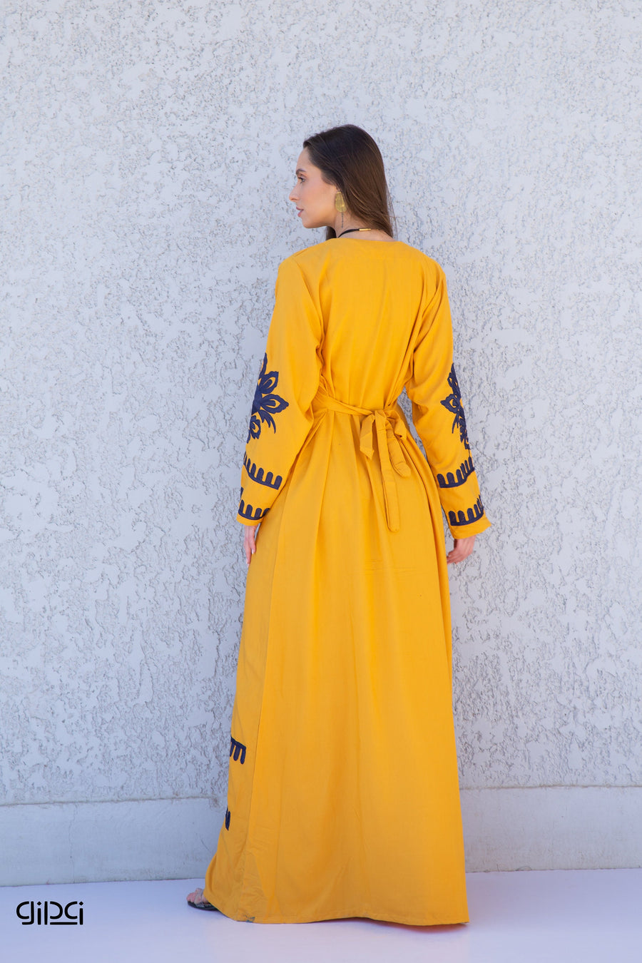 Mustard yellow embroidered kaftan dress, caftans for women, Boho Kaftan dress, Caftans for women, long summer kaftan, kaftans, caftan