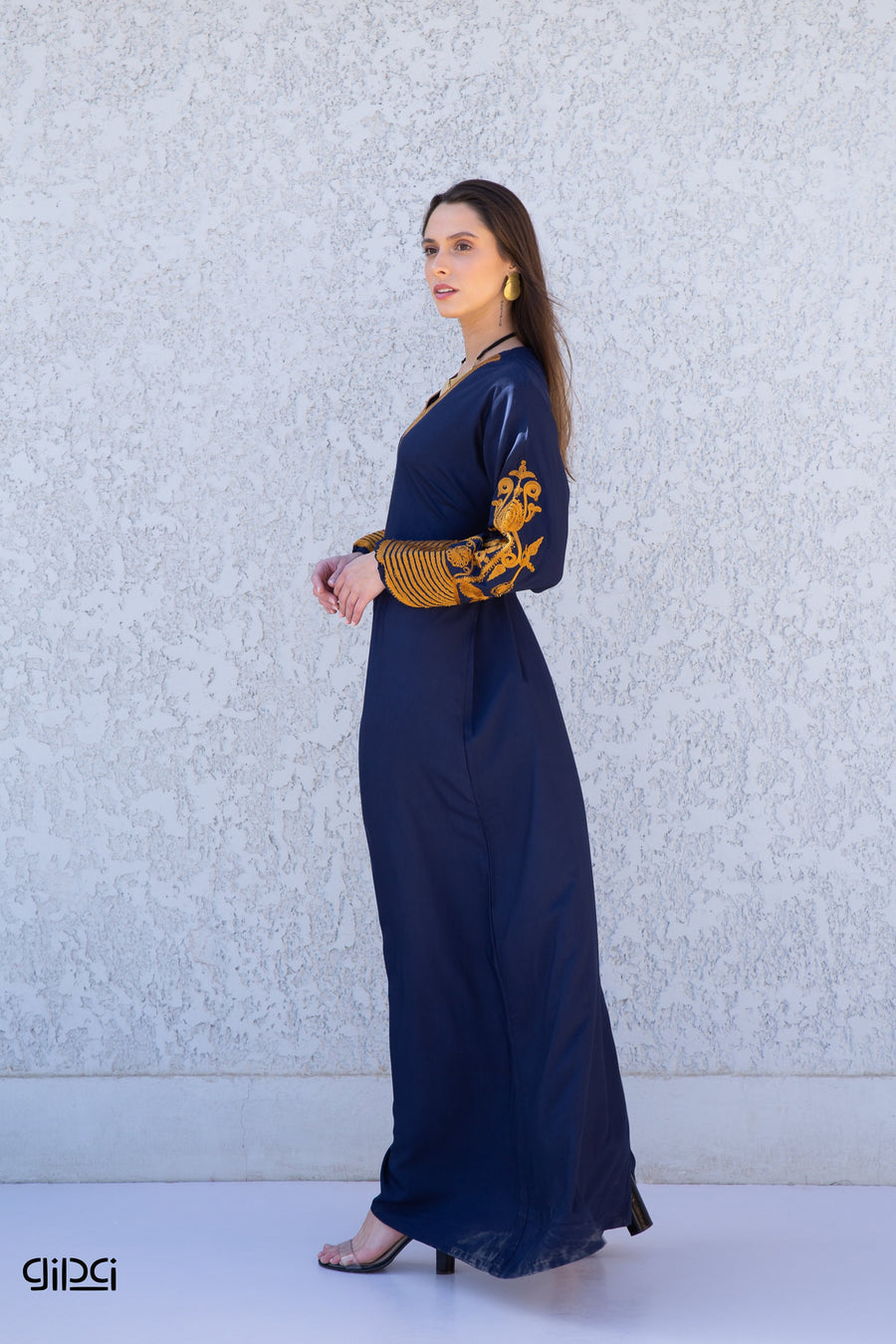 Classy navy blue embroidered kaftan dress, caftans for women, Boho Kaftan dress, Caftans for women, long summer kaftan, kaftans, caftan