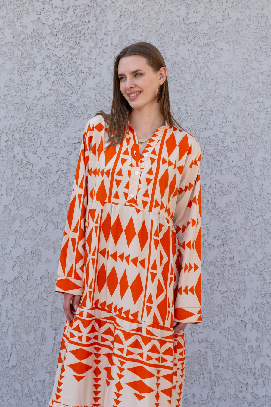 Beautiful orange print kaftan dress, caftans for women, Boho Kaftan dress, Caftans for women, long summer kaftan, kaftans, caftan