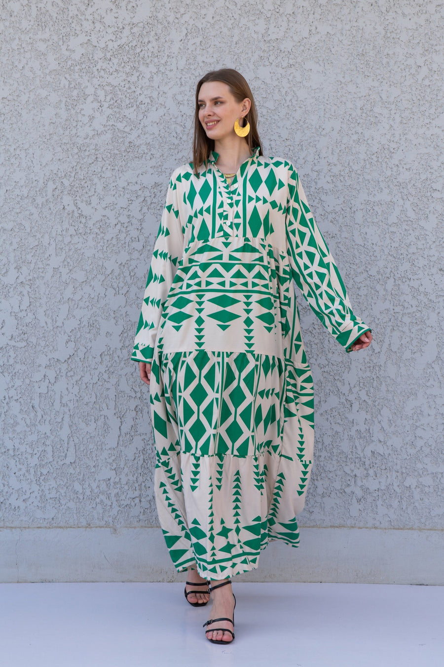 Beautiful Green print kaftan dress, caftans for women, Boho Kaftan dress, Caftans for women, long summer kaftan, kaftans, caftan