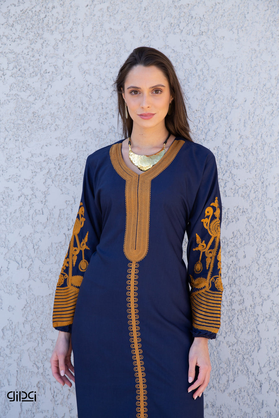 Classy navy blue embroidered kaftan dress, caftans for women, Boho Kaftan dress, Caftans for women, long summer kaftan, kaftans, caftan