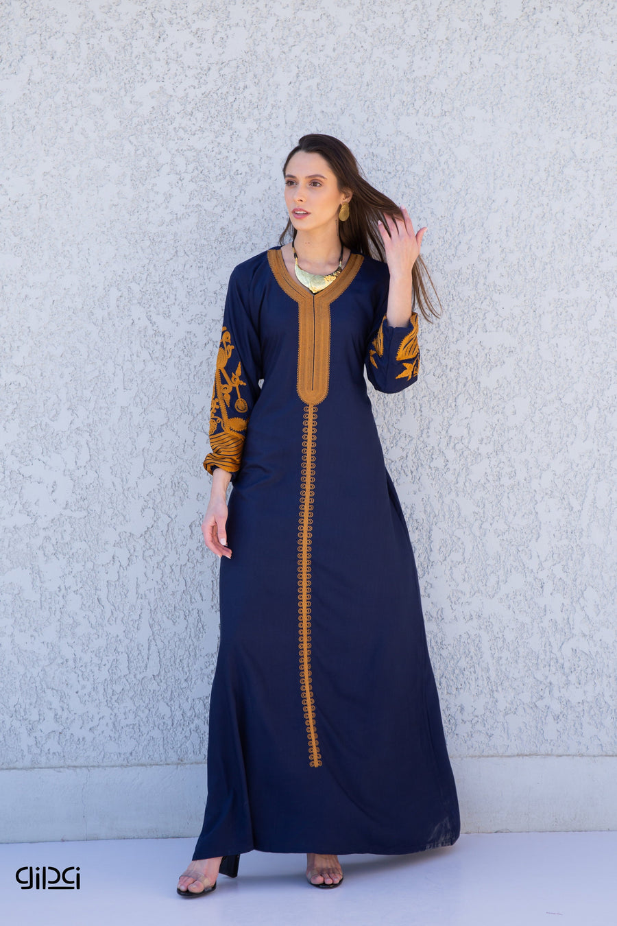 Classy navy blue embroidered kaftan dress, caftans for women, Boho Kaftan dress, Caftans for women, long summer kaftan, kaftans, caftan