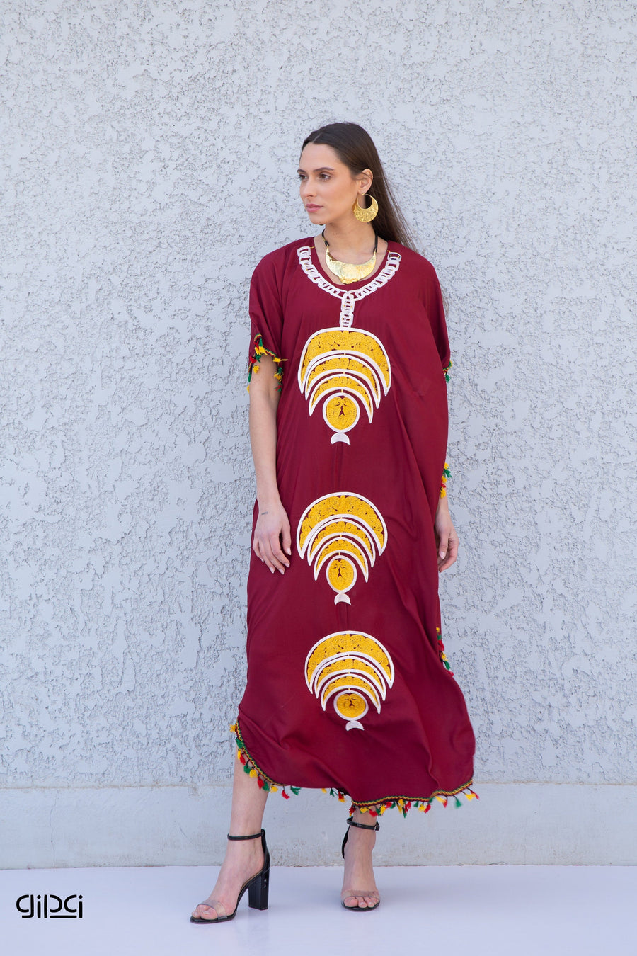 Gipci Burgundy Cotton Kaftan Dress Maternity Dress African Women Clothing Boho Caftans for Women Caftans kaftans House Kaftan