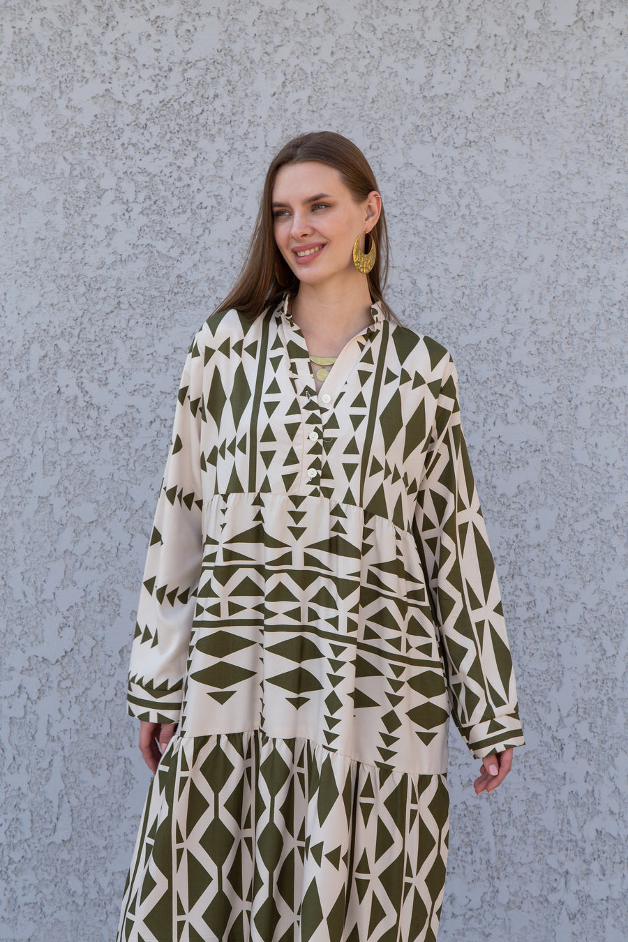 Beautiful olive green print caftan dress, caftan for women, women clothing, Boho maxi dress, Bohemian maxi dress, Boho summer caftan