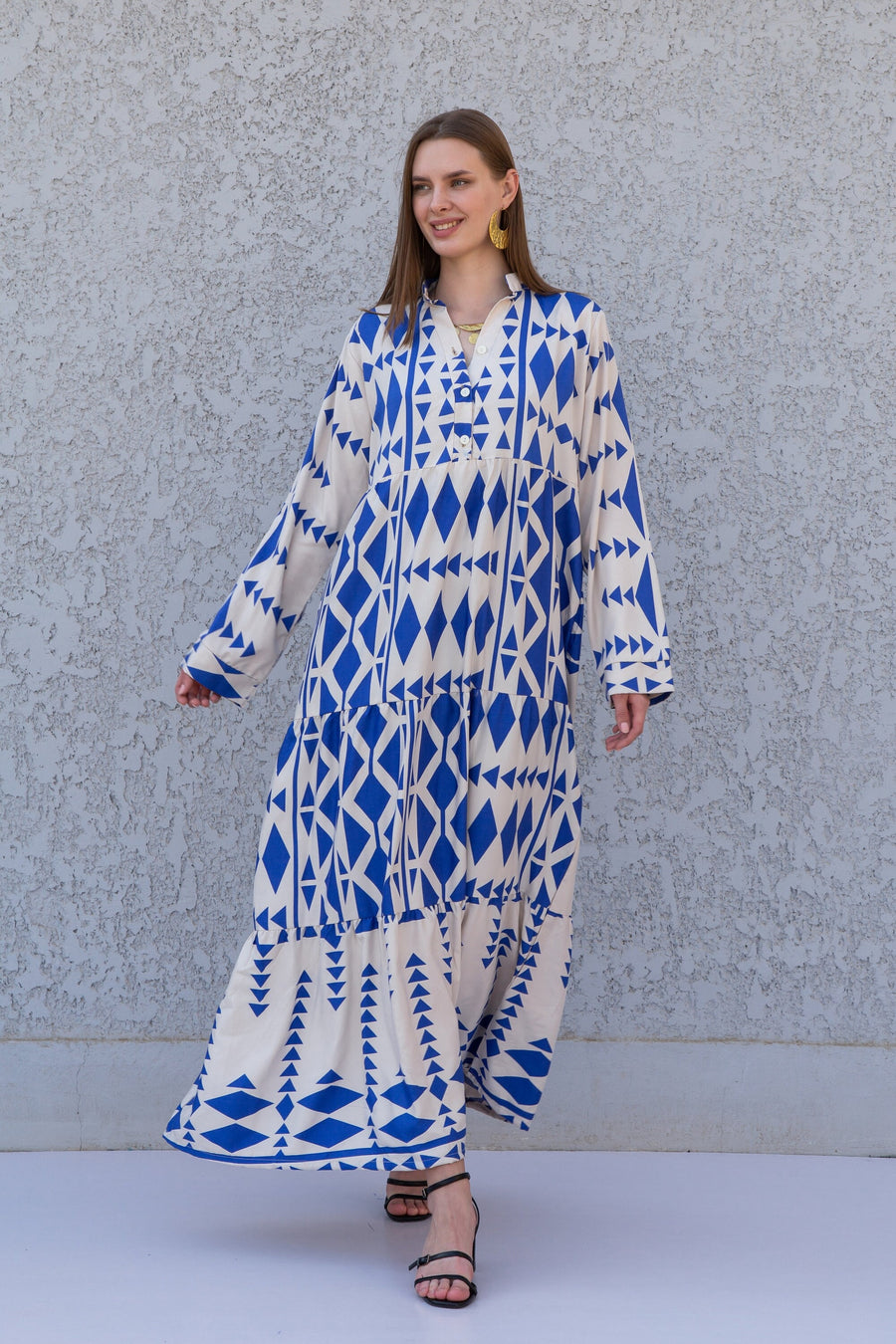 Beautiful blue print kaftan dress, caftans for women, Boho Kaftan dress, Caftans for women, long summer kaftan, kaftans, caftan