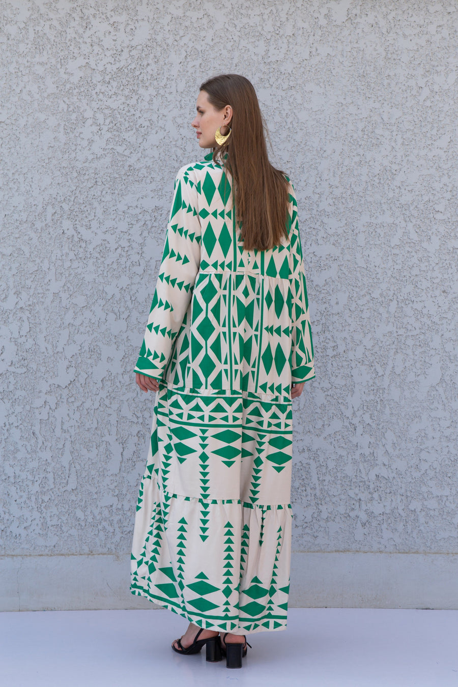 Beautiful Green print kaftan dress, caftans for women, Boho Kaftan dress, Caftans for women, long summer kaftan, kaftans, caftan