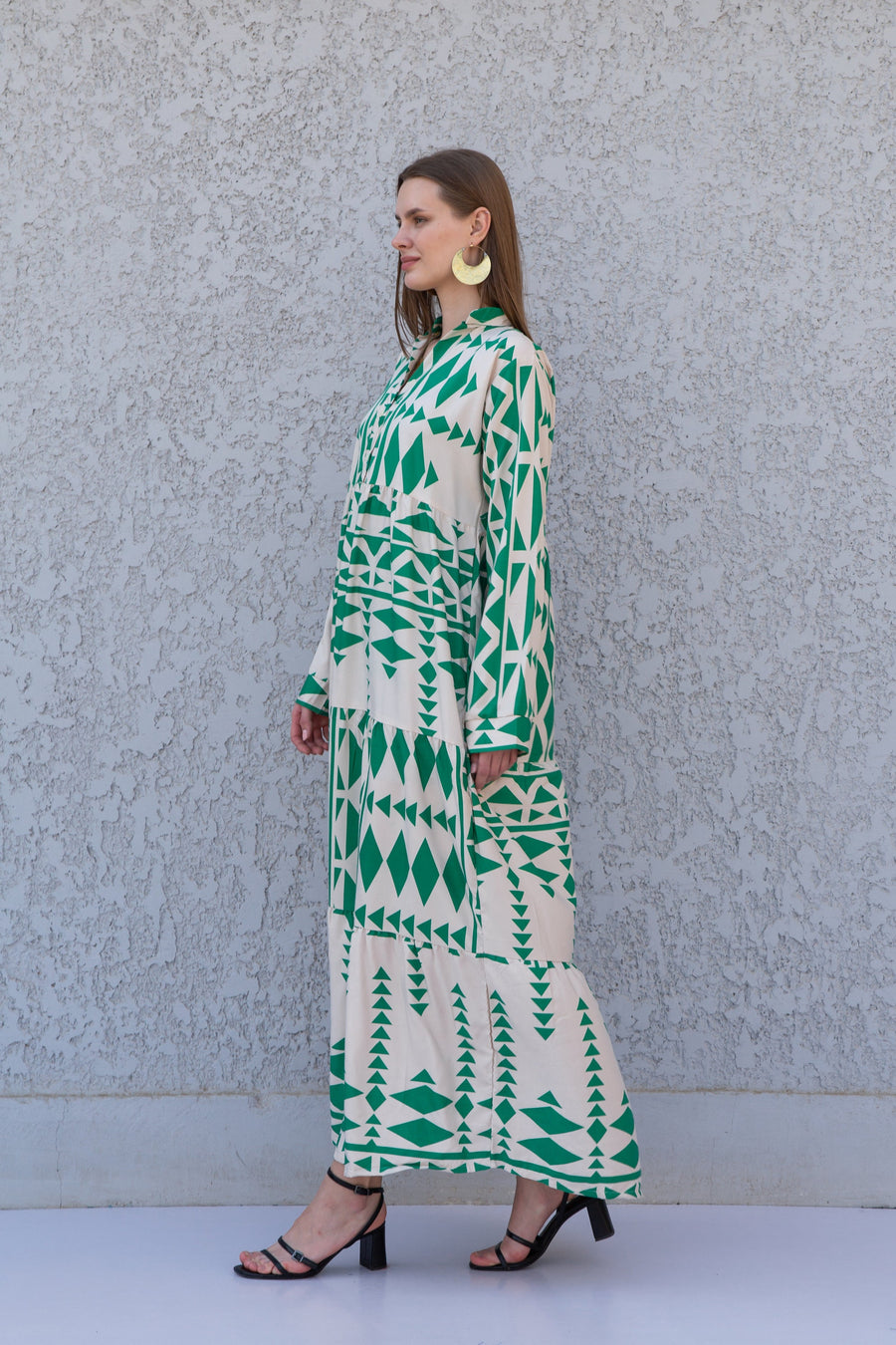 Beautiful Green print kaftan dress, caftans for women, Boho Kaftan dress, Caftans for women, long summer kaftan, kaftans, caftan