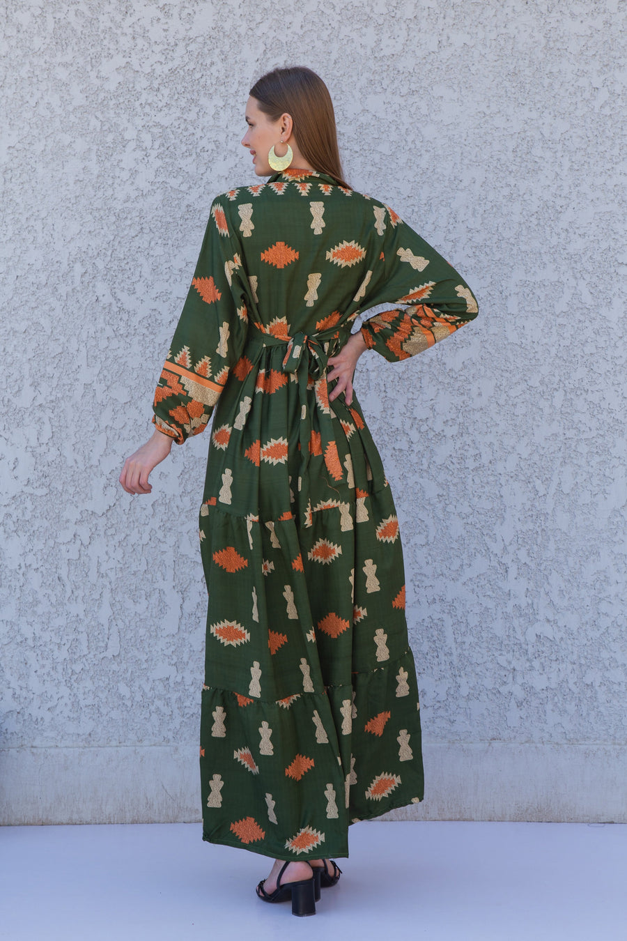 Boho Green button up Caftan, Navy blue caftan dress, caftans for women, Boho Kaftan dress, Caftans for women, long summer kaftan, caftan