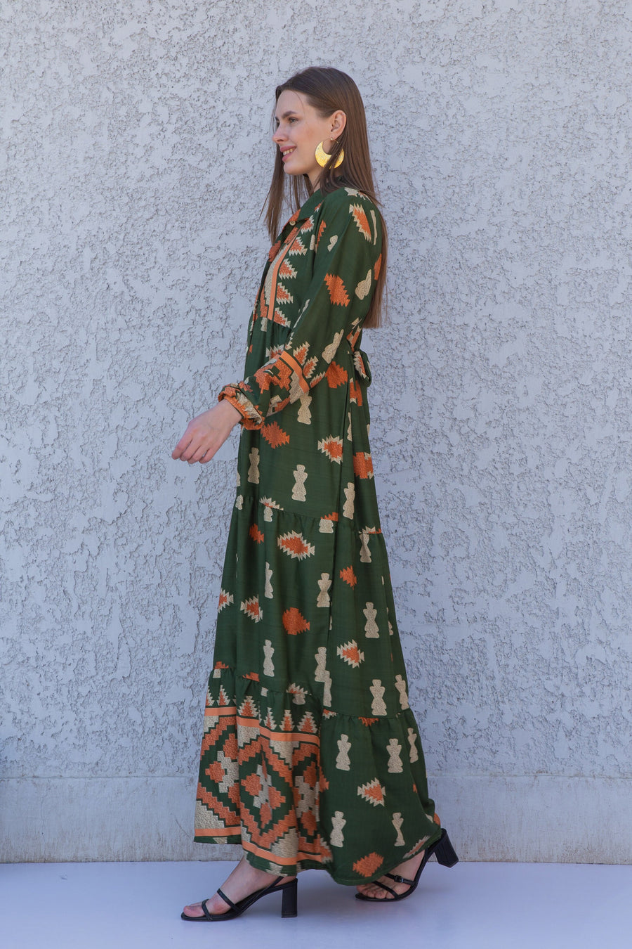 Boho Green button up Caftan, Navy blue caftan dress, caftans for women, Boho Kaftan dress, Caftans for women, long summer kaftan, caftan