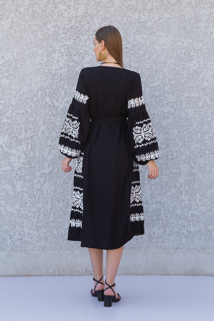 Stunning black cotton tunic dress, embroidered Summer kaftan dress, tunic dress, caftans for women, Summer caftan, festival tunic kaftan