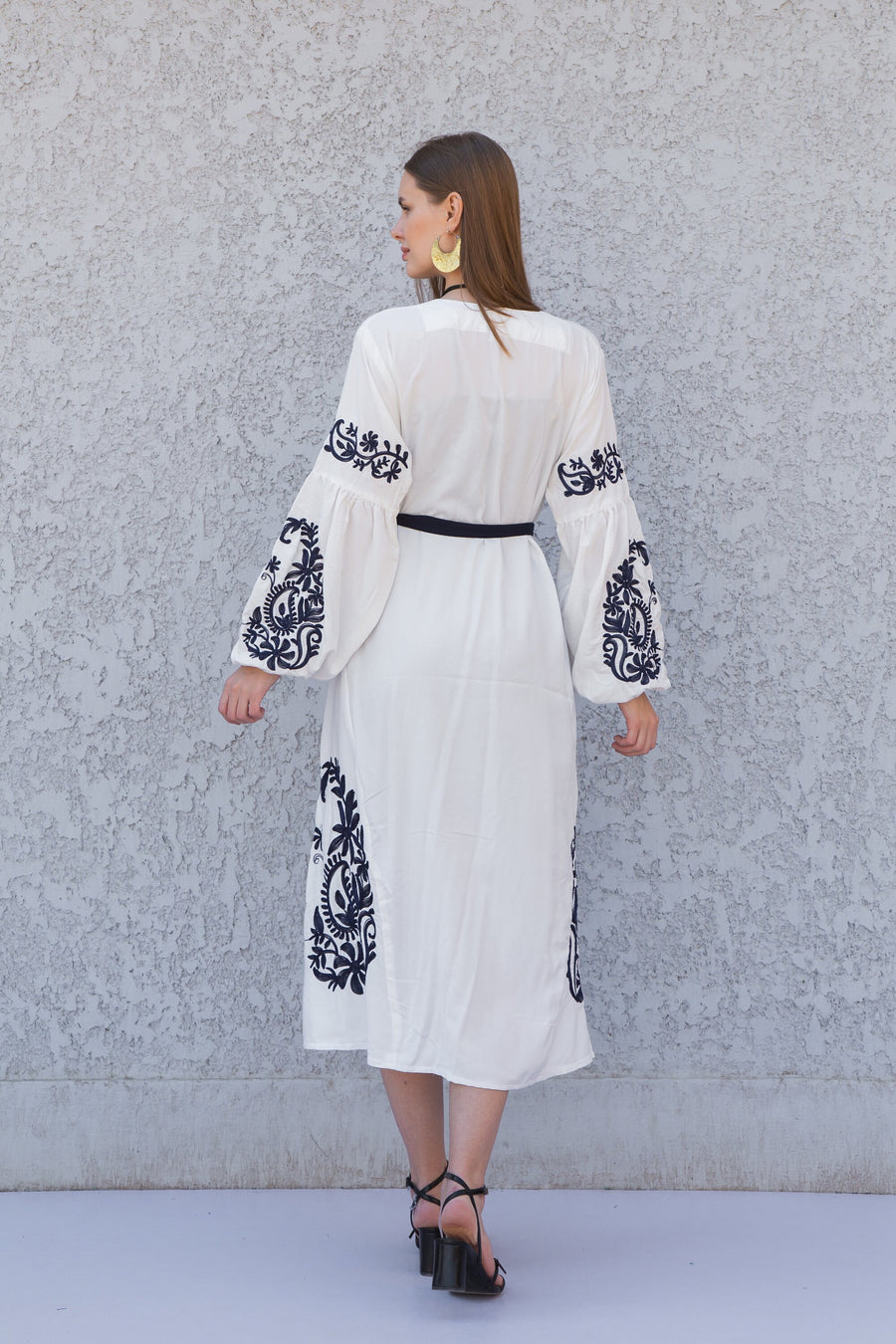 Chic White Egyptian cotton kaftan dress, embroidered tunic kaftan dress, caftans for women, cotton Summer caftan, party, casual dress