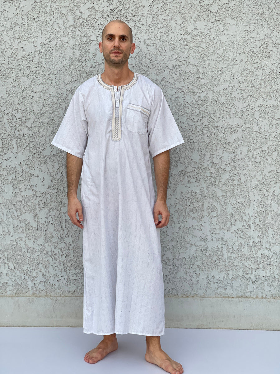 Men's Summer Kaftan, Short sleeve Men's kaftan, Cotton men caftan, caftans for men, men clothing, gift for men, husband gift, gift for him