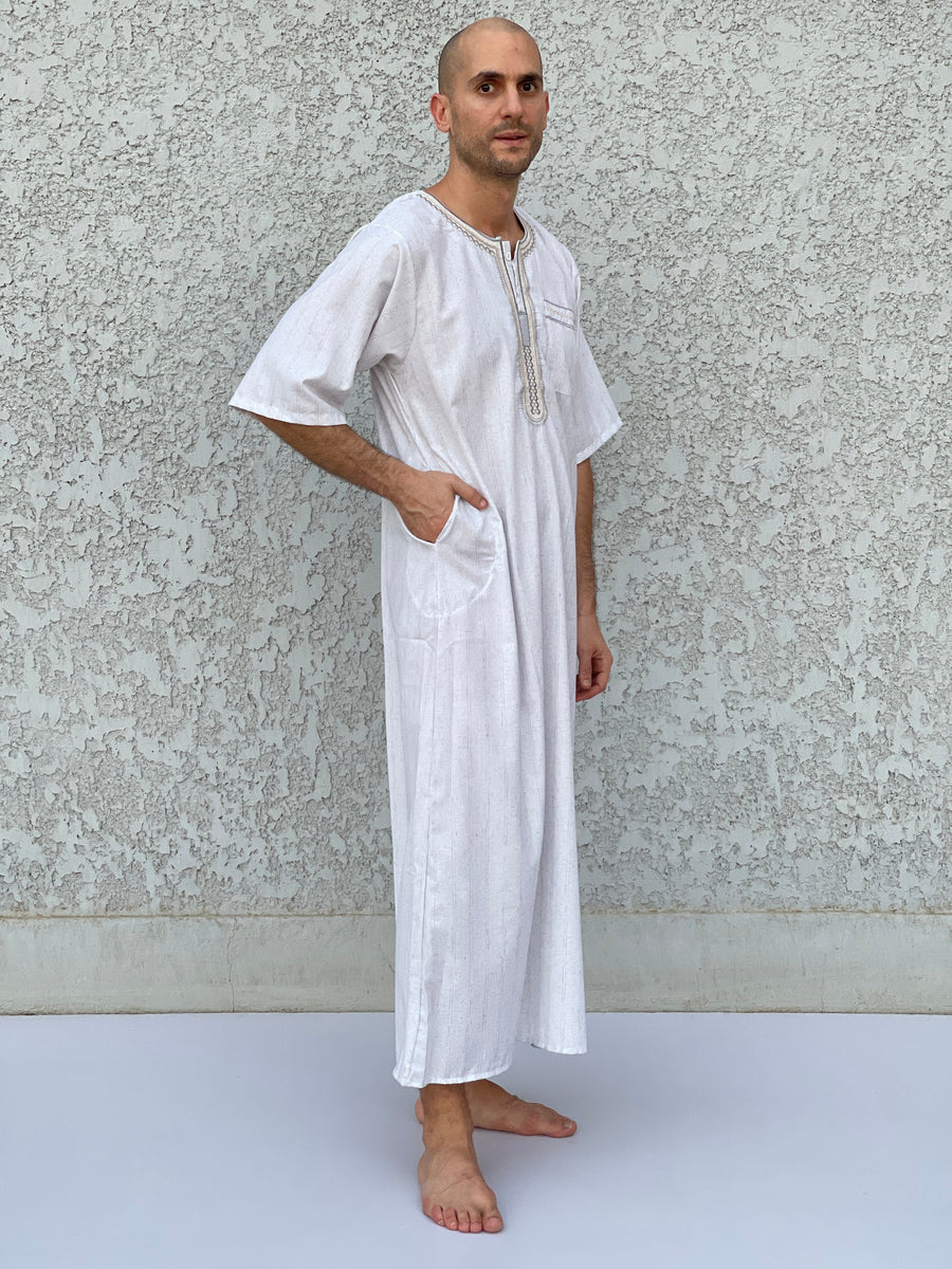 Men's Summer Kaftan, Short sleeve Men's kaftan, Cotton men caftan, caftans for men, men clothing, gift for men, husband gift, gift for him