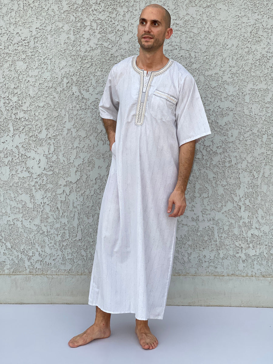 Men's Summer Kaftan, Short sleeve Men's kaftan, Cotton men caftan, caftans for men, men clothing, gift for men, husband gift, gift for him