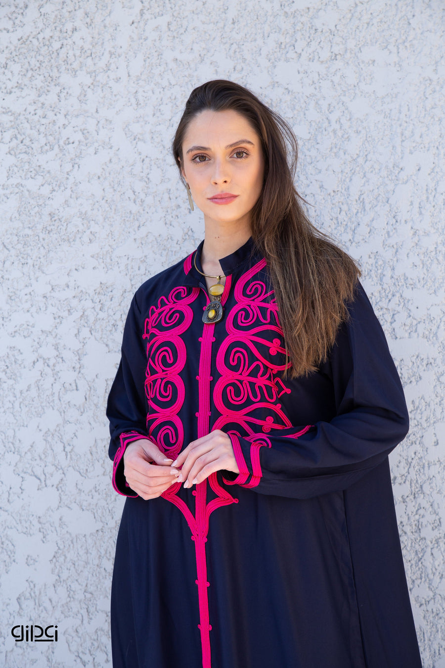 Hand embroidered Navy Blue Kaftan maxi dress, Kaftan maxi, Cotton caftan women, caftan, Chic embroidered caftan, Egyptian cotton 10-23