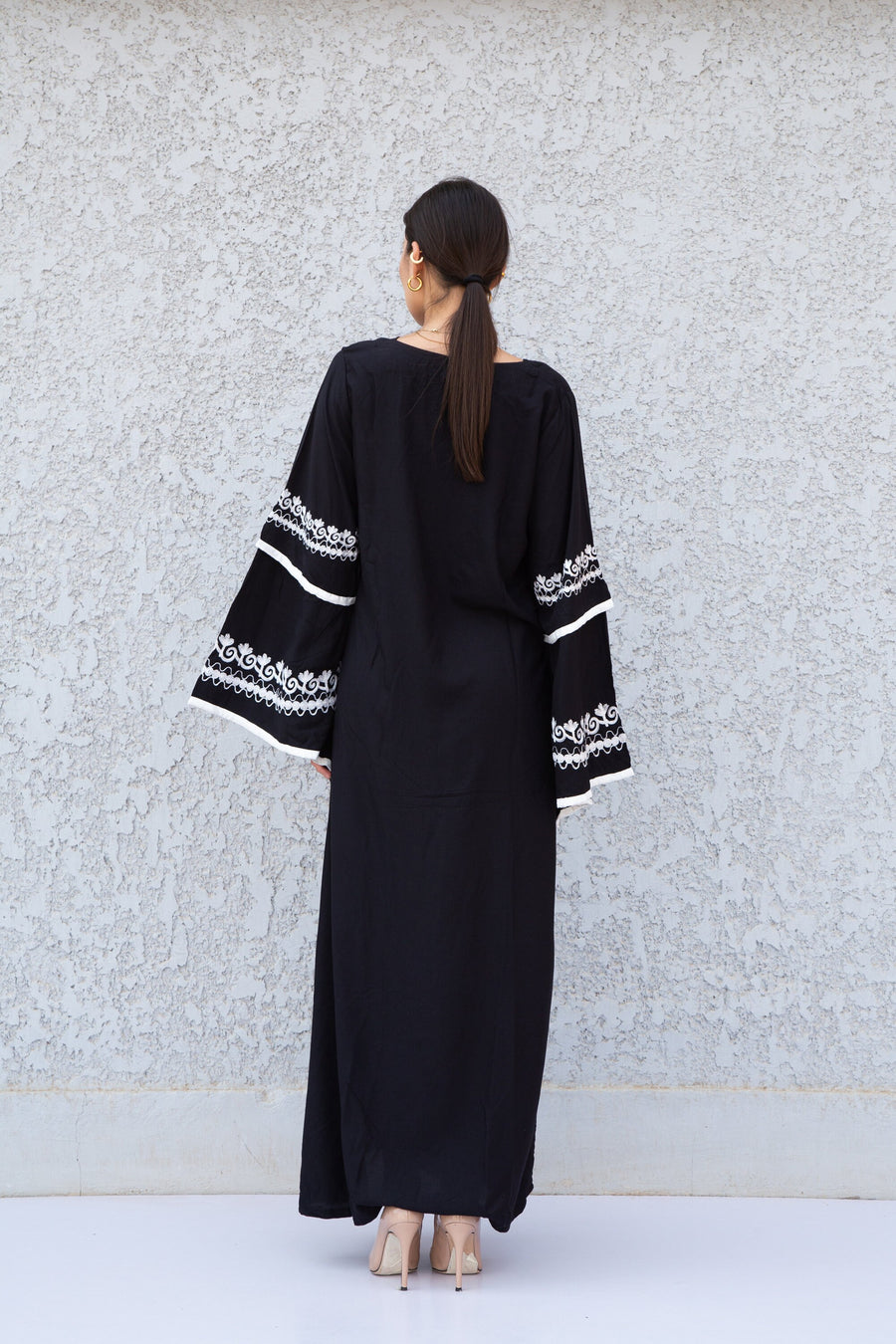 Stunning Black embroidered Caftan, wide sleeve caftan for women, embroidered Caftan dress, Caftan maxi dress, Caftans for women, Caftans