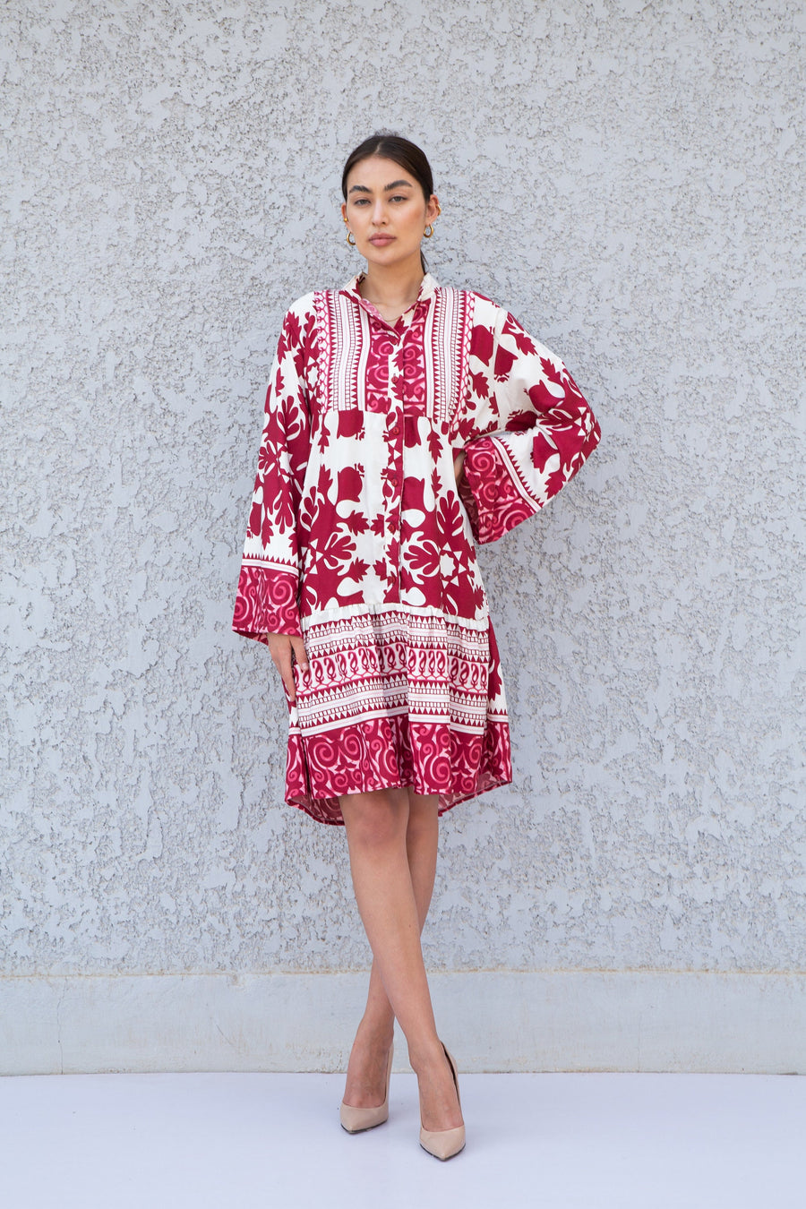 Summer burgundy print Kaftan Maxi dress, caftan dress, caftans for women, Boho Kaftan dress, Caftans for women, long summer kaftan, 10-23