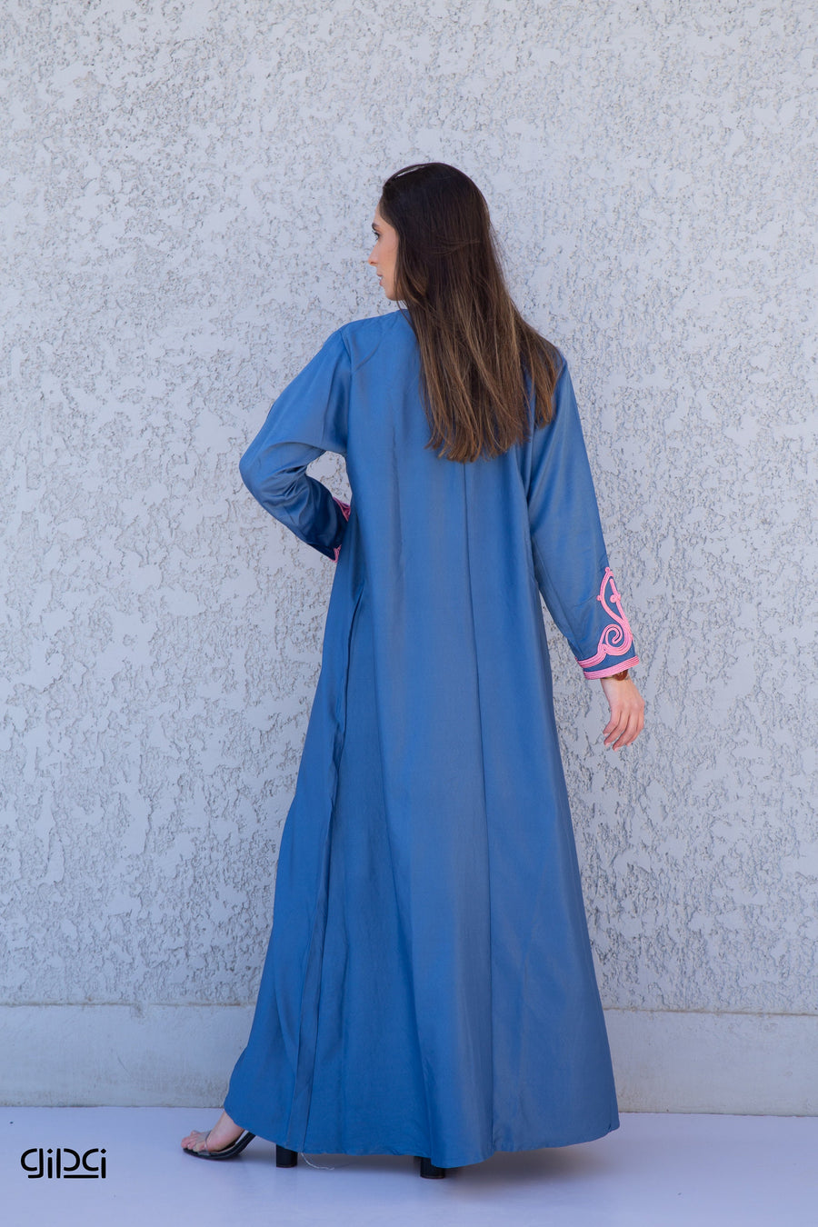 Hand embroidered Mint/Blue Kaftan maxi dress, Kaftan maxi, Cotton caftan women, caftan, Chic embroidered caftan, Egyptian cotton 10-23