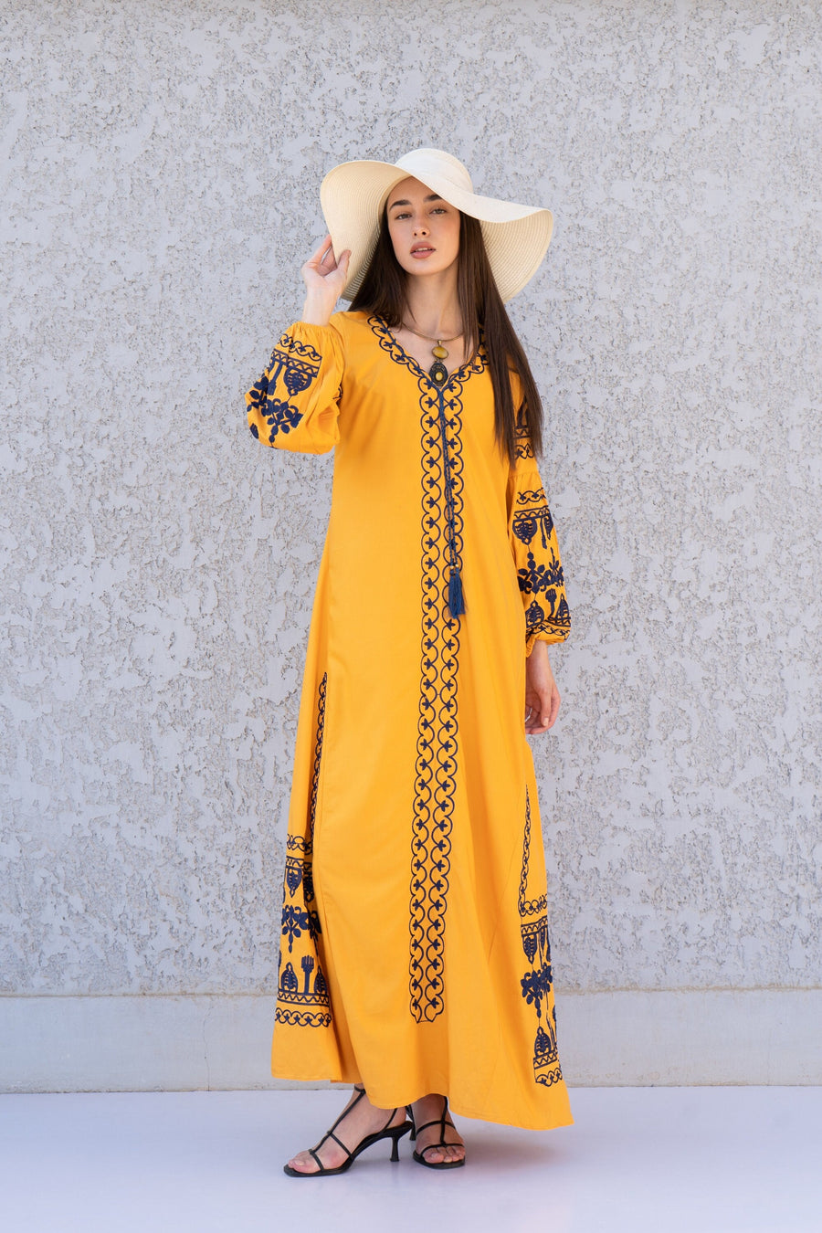 Mustard yellow embroidered Caftan, women's caftan, wedding dress, embroidered Caftan dress, Caftan maxi dress, Caftans for women, Caftans