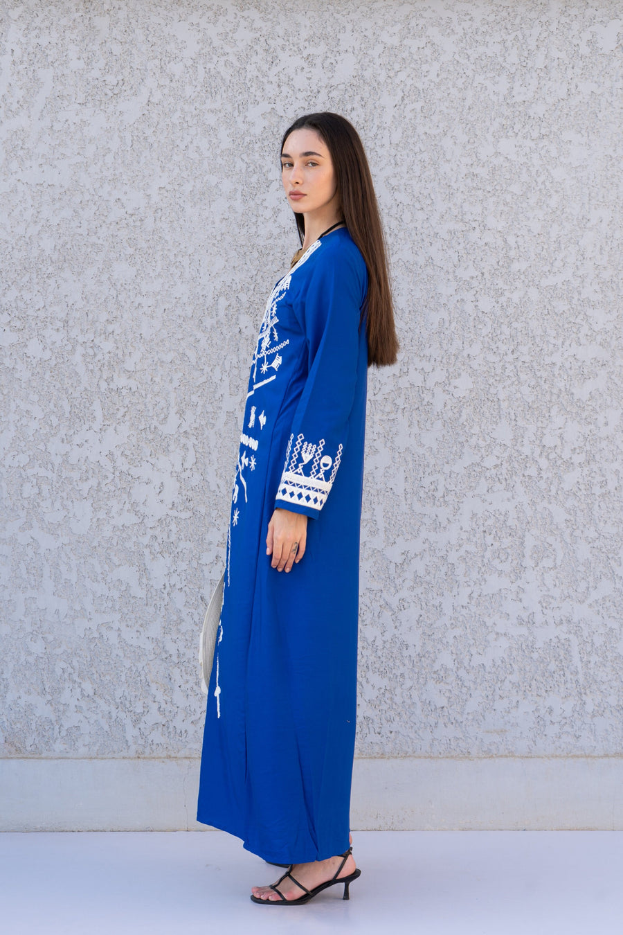 Stunning Blue Siwa embroidered caftan, Cotton kaftan dress, boho caftan, Kaftan, Caftans for women, caftans for women, Summer kaftan