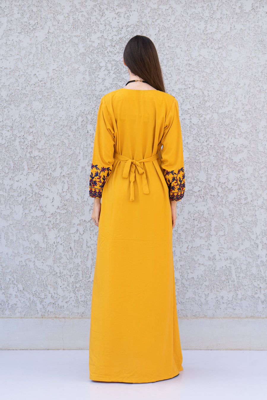 Chic Yellow embroidered cotton Caftan, caftans for women, Kaftans, embroidered Caftan dress, Caftan maxi dress, Caftans for women, Caftans