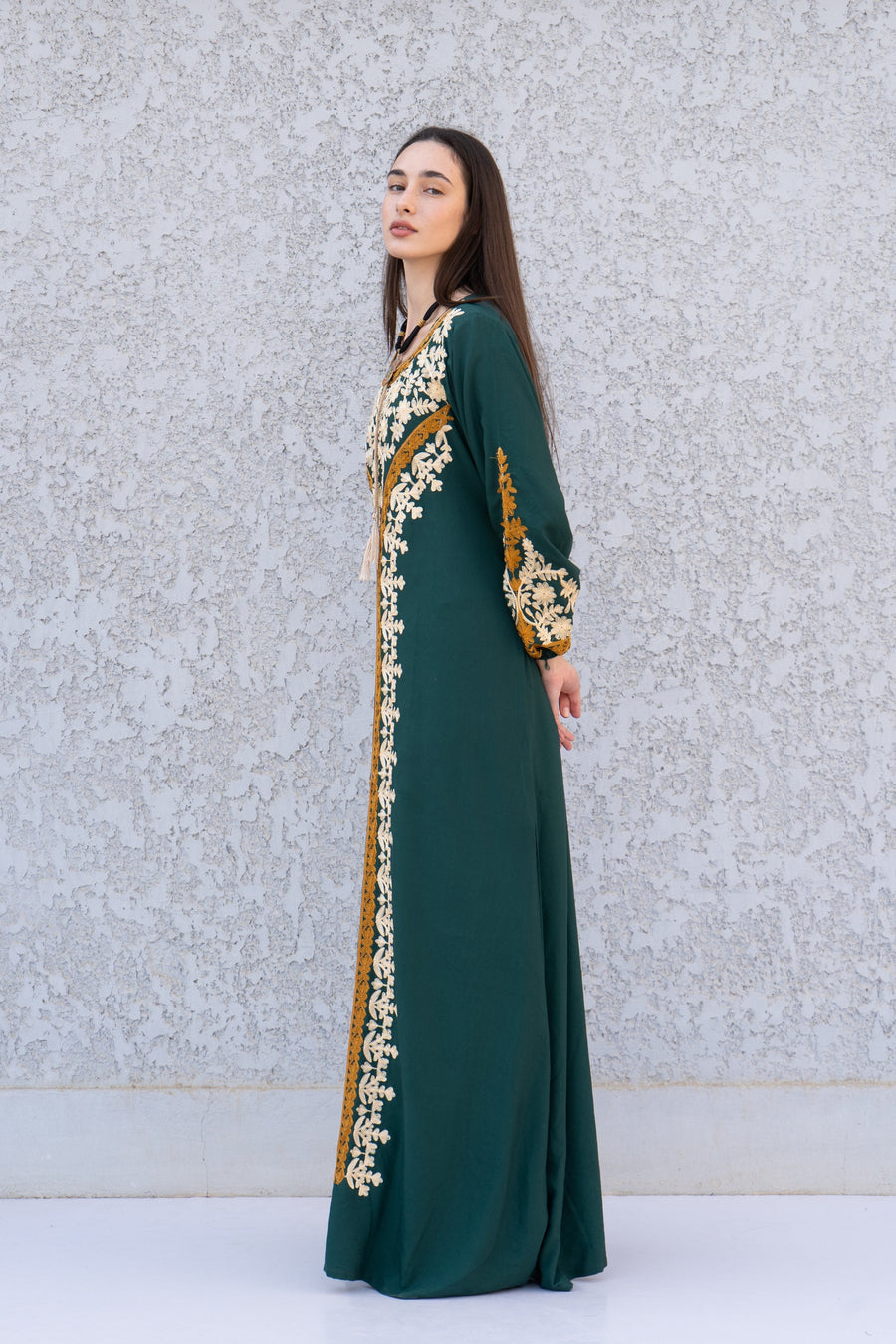 Chic Green gold embroidered Caftan, caftans for women, Kaftans, embroidered Caftan dress, Caftan maxi dress, Caftans for women, Caftans