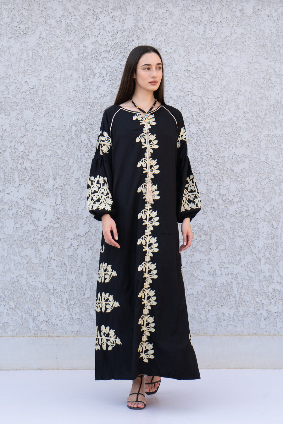 Black embroidered cotton Caftan, caftans for women, Kaftan maxi, embroidered Caftan dress, Caftan maxi dress, Caftans for women, Caftans