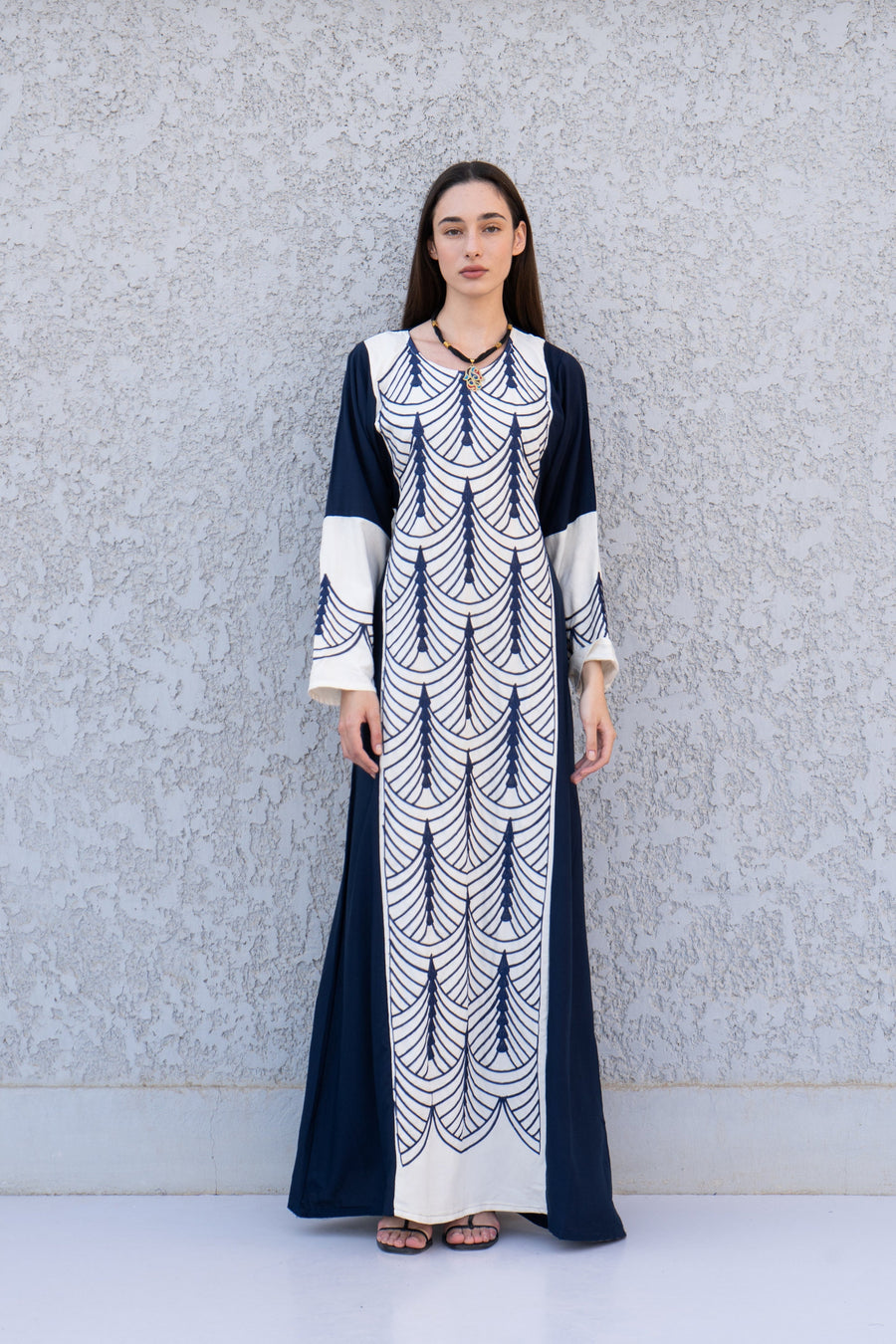 Beautiful Navy blue embroidered Kaftan maxi dress, Kaftan maxi, Cotton caftan women, caftan, Chic embroidered caftan, Egyptian cotton 10-23