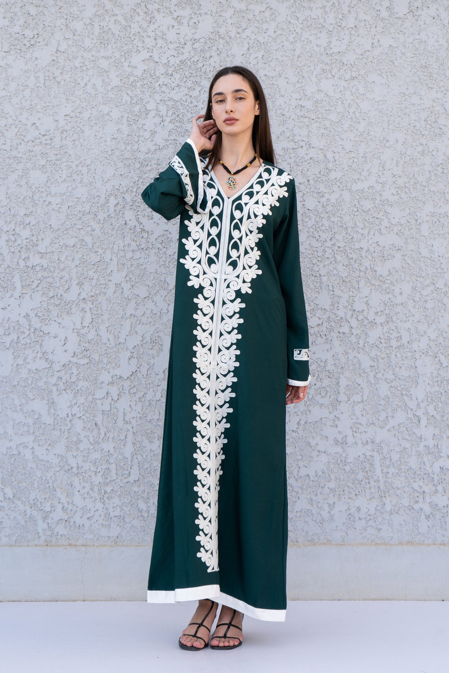 Green wedding kaftan