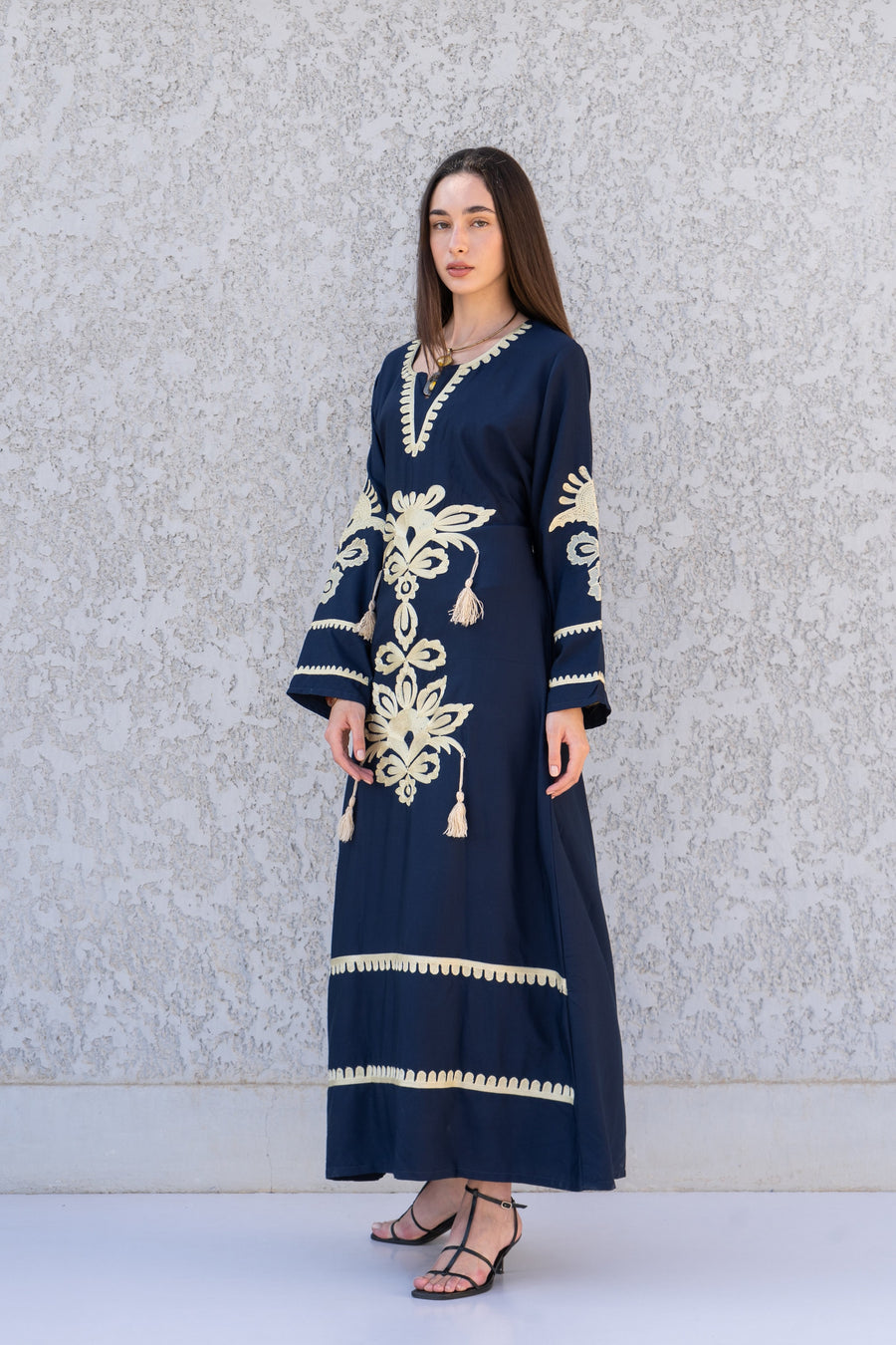 Navy Blue Egyptian cotton kaftan dress, caftans for women, Boho Kaftan dress, Caftans for women, long summer kaftan, kaftans, caftan