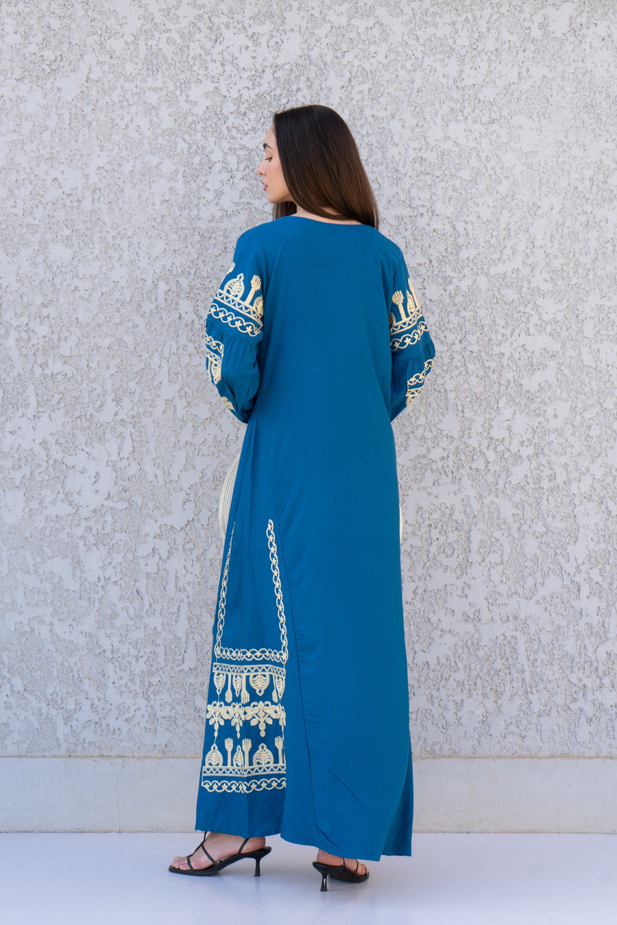 Navy blue embroidered Caftan, women's caftan, wedding dress, embroidered Caftan dress, Caftan maxi dress, Caftans for women, Caftans