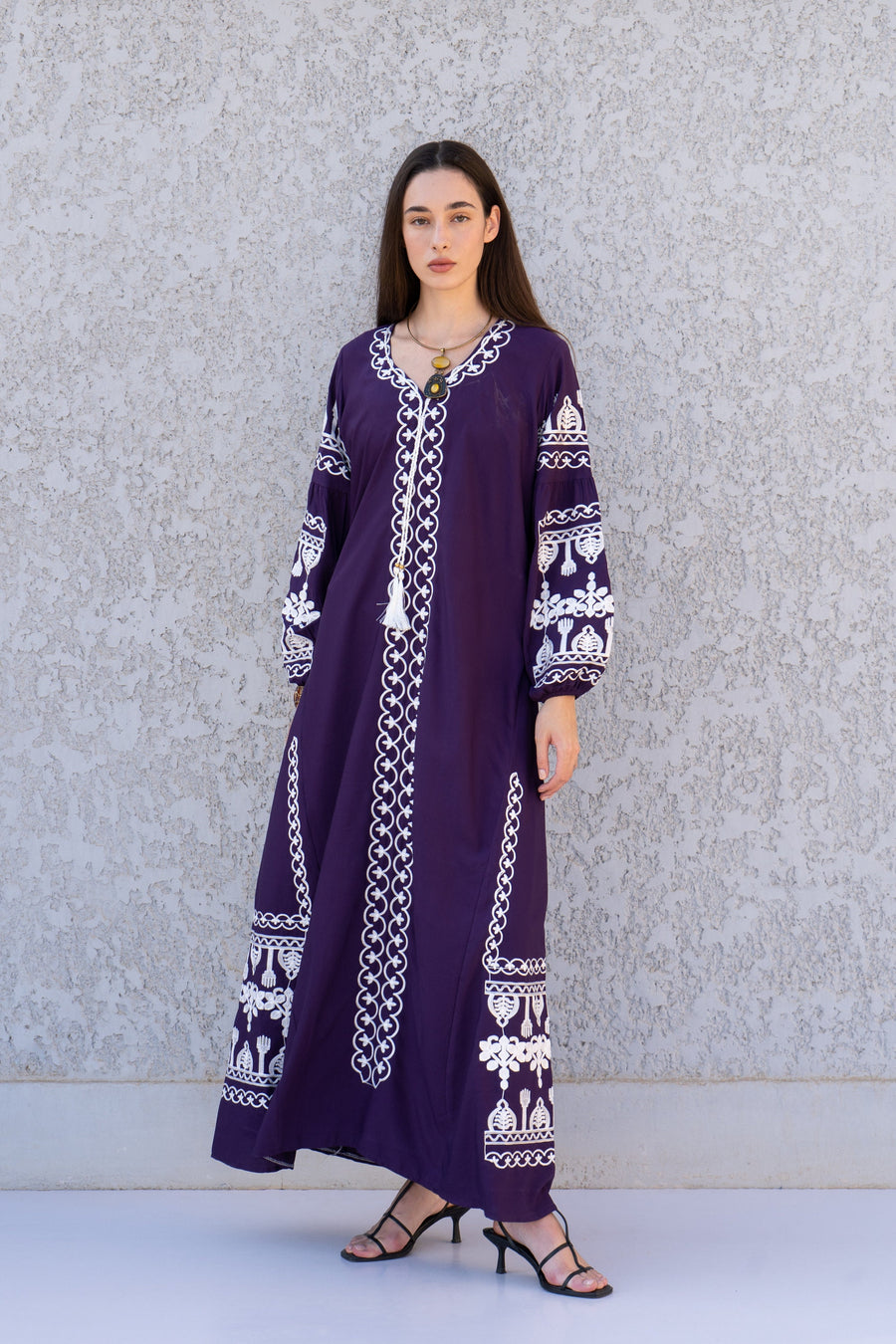 Purple embroidered Caftan, women's caftan, wedding dress, embroidered Caftan dress, Caftan maxi dress, Caftans for women, Caftans