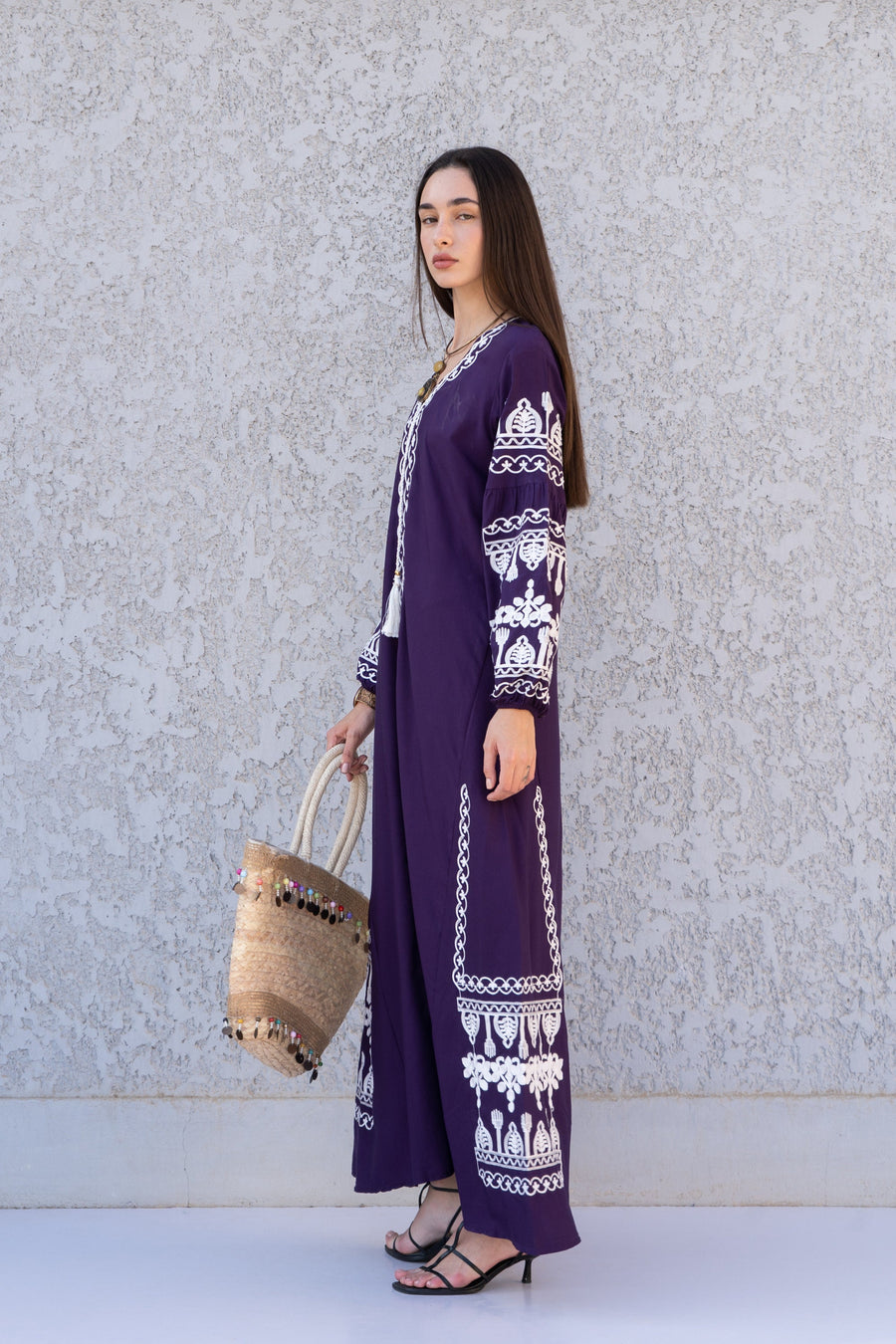 Purple embroidered Caftan, women's caftan, wedding dress, embroidered Caftan dress, Caftan maxi dress, Caftans for women, Caftans