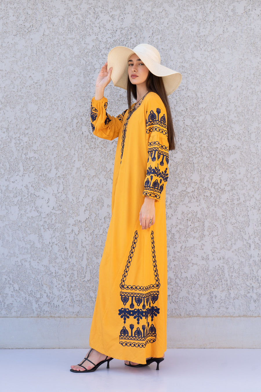 Mustard yellow embroidered Caftan, women's caftan, wedding dress, embroidered Caftan dress, Caftan maxi dress, Caftans for women, Caftans