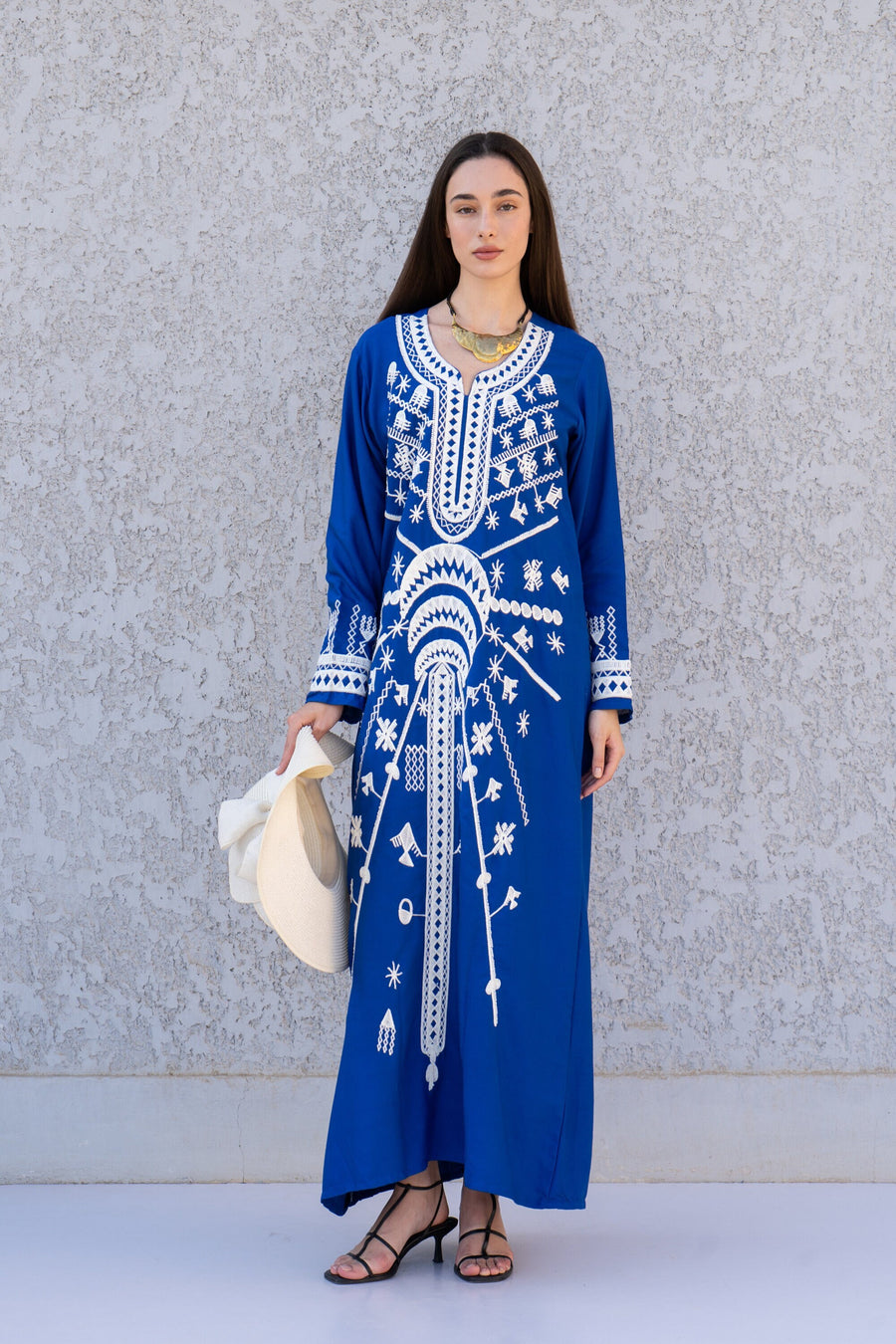 Blue summer kaftan