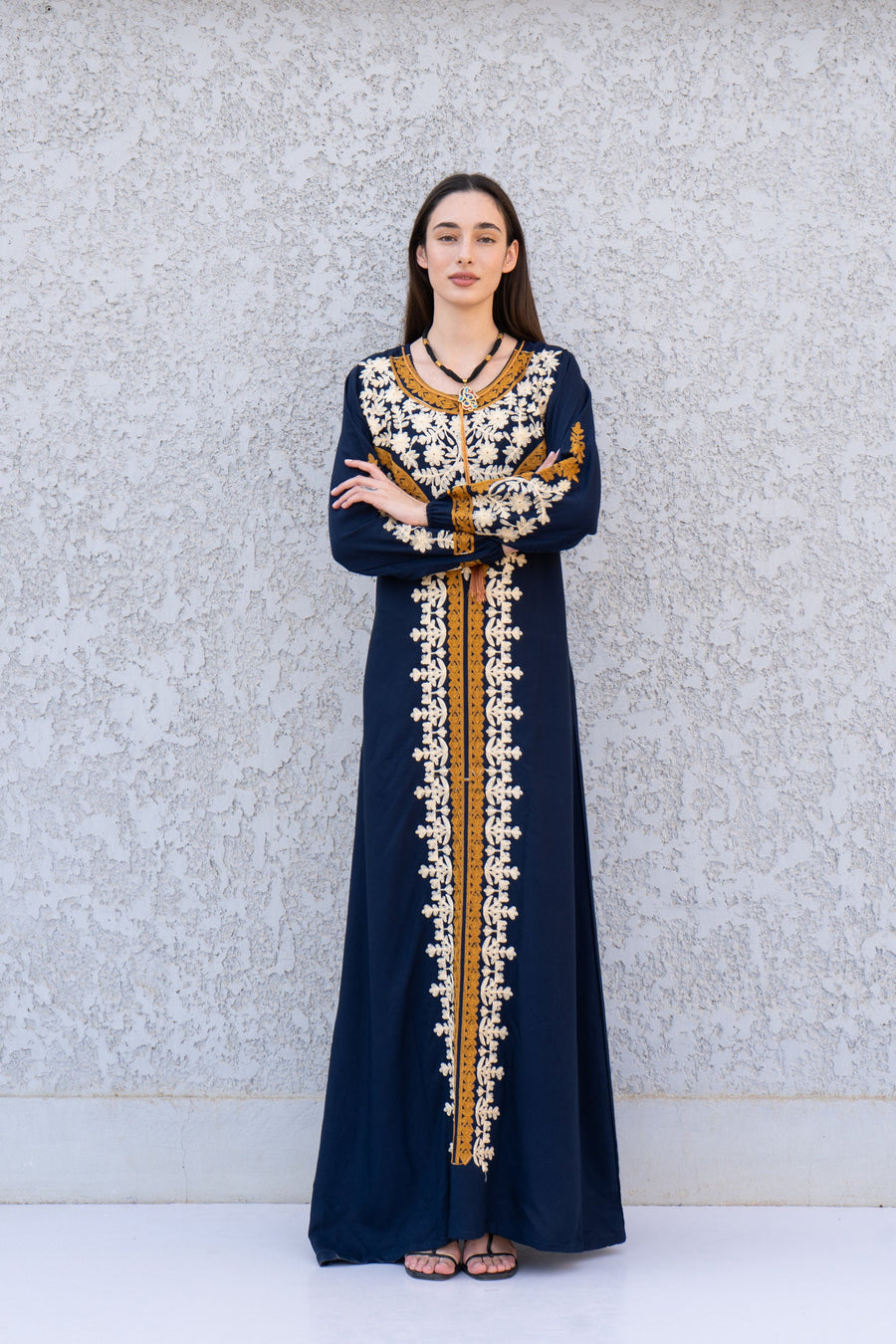 Chic Navy Blue gold embroidered Caftan, caftans for women, Kaftans, embroidered Caftan dress, Caftan maxi dress, Caftans for women, Caftans