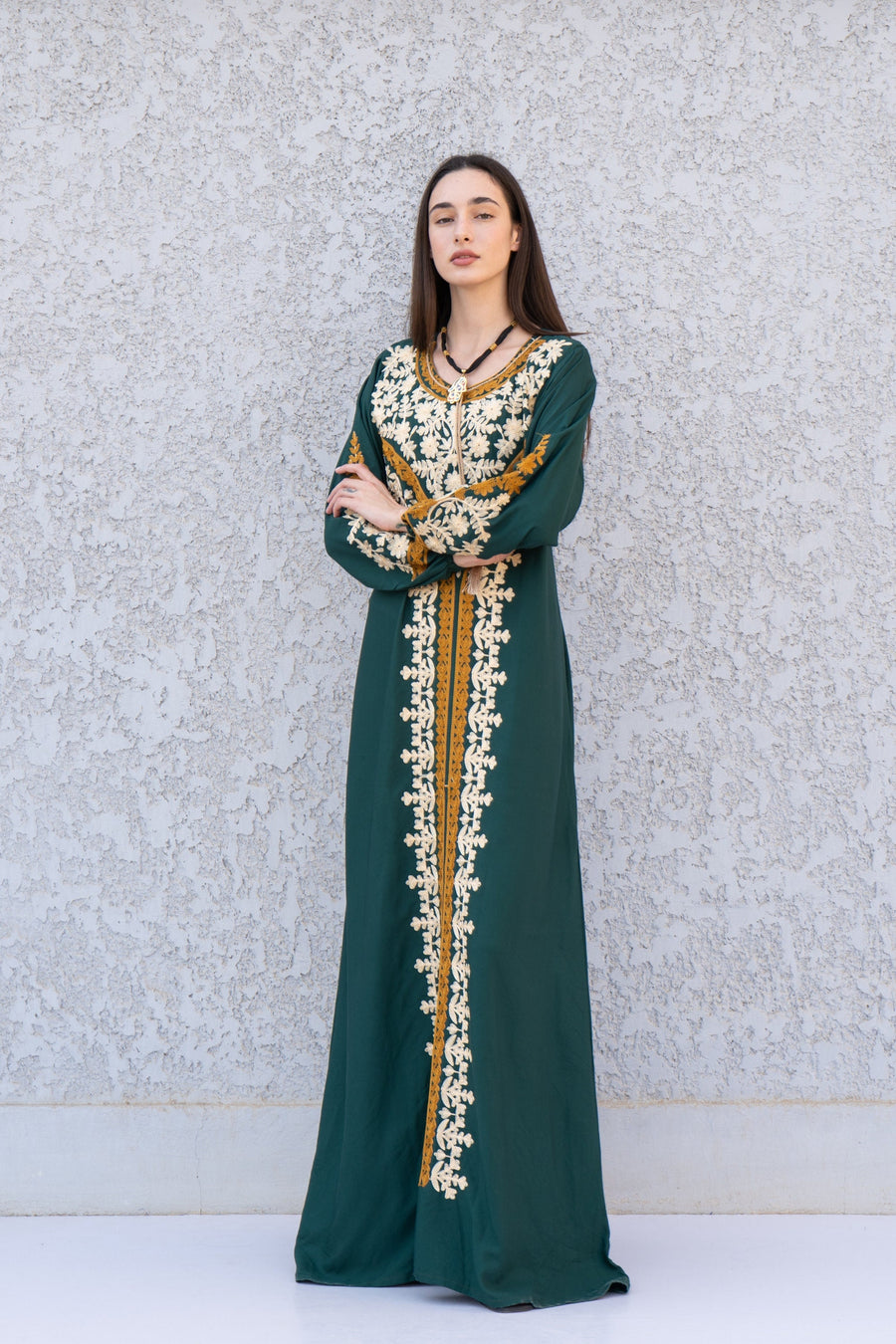 Gold embroidered kaftan