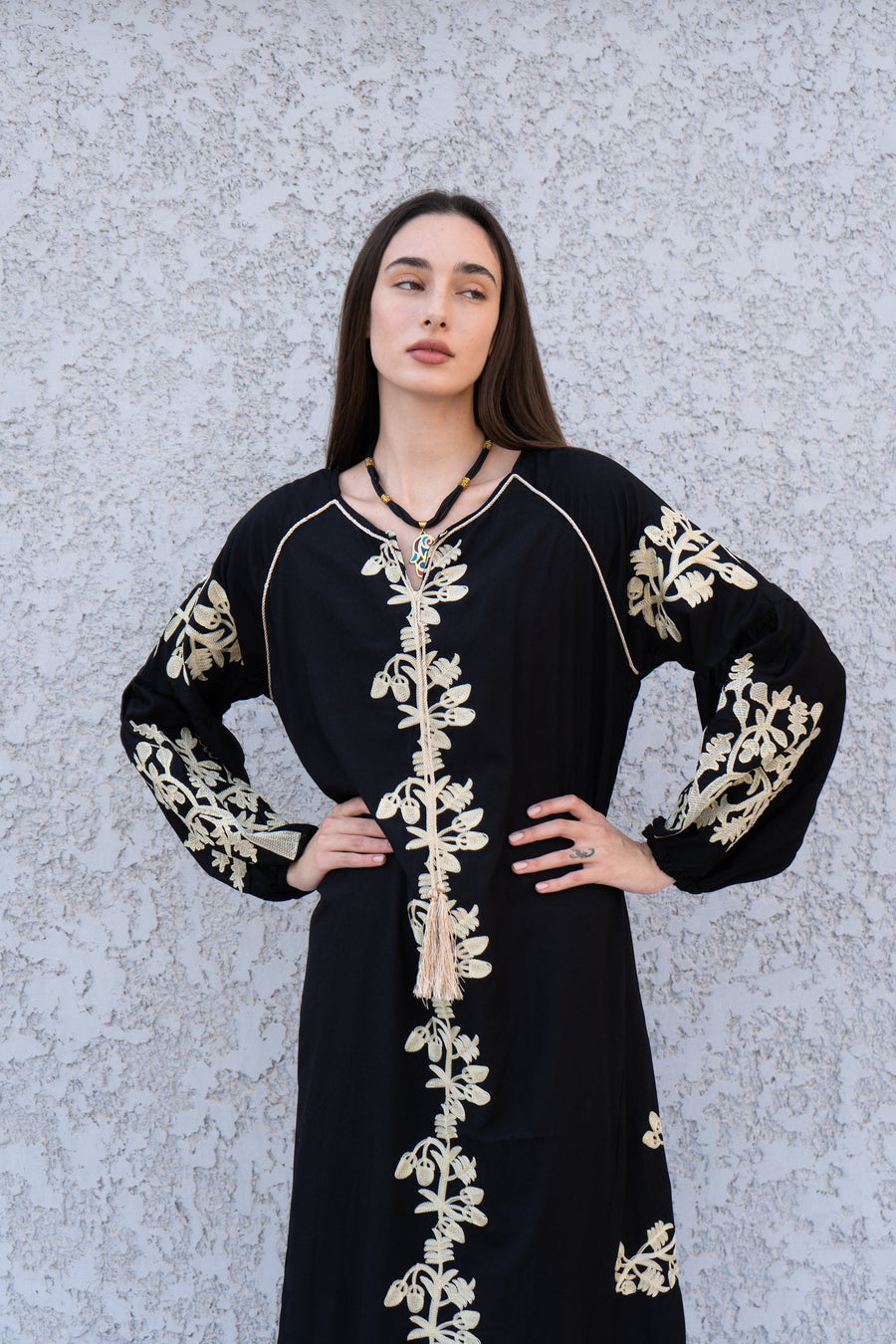 Black embroidered cotton Caftan, caftans for women, Kaftan maxi, embroidered Caftan dress, Caftan maxi dress, Caftans for women, Caftans