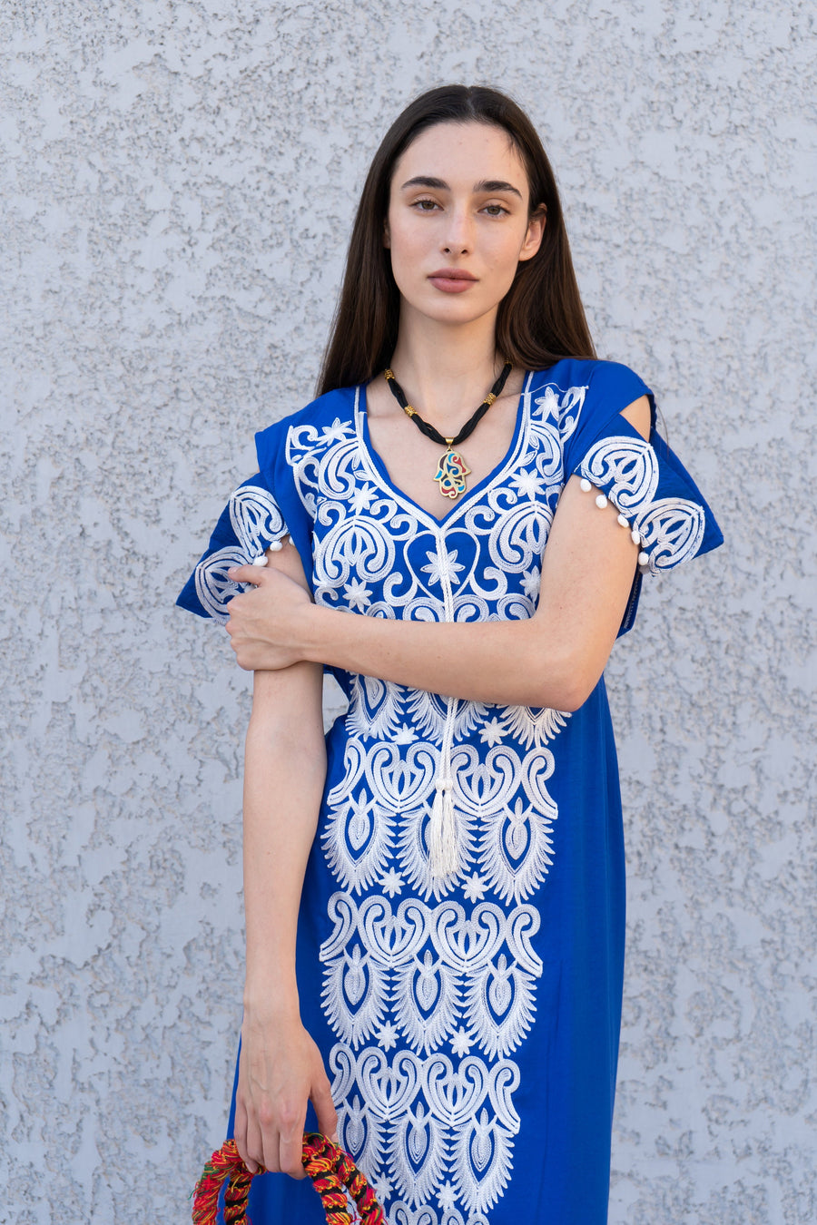 Royal blue off shoulder tunic caftan, Tunic dress, Cotton caftan dress, women clothing, Boho maxi dress, Boho summer caftan