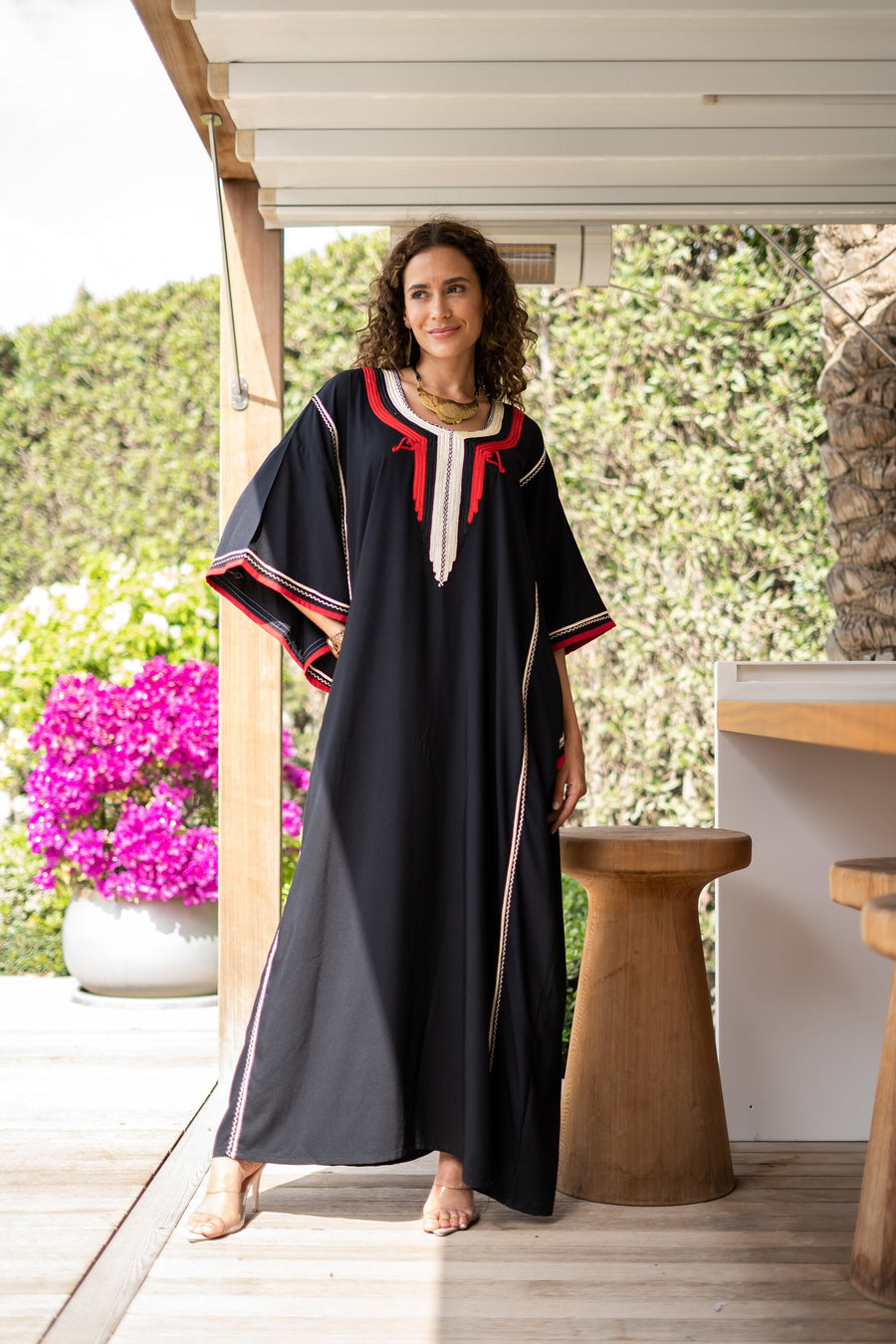 Elegant Moroccan Navy Blue hand embroidered caftan for women, caftan, women's kaftan, free size Kaftan, Summer Kaftan, cotton Caftans