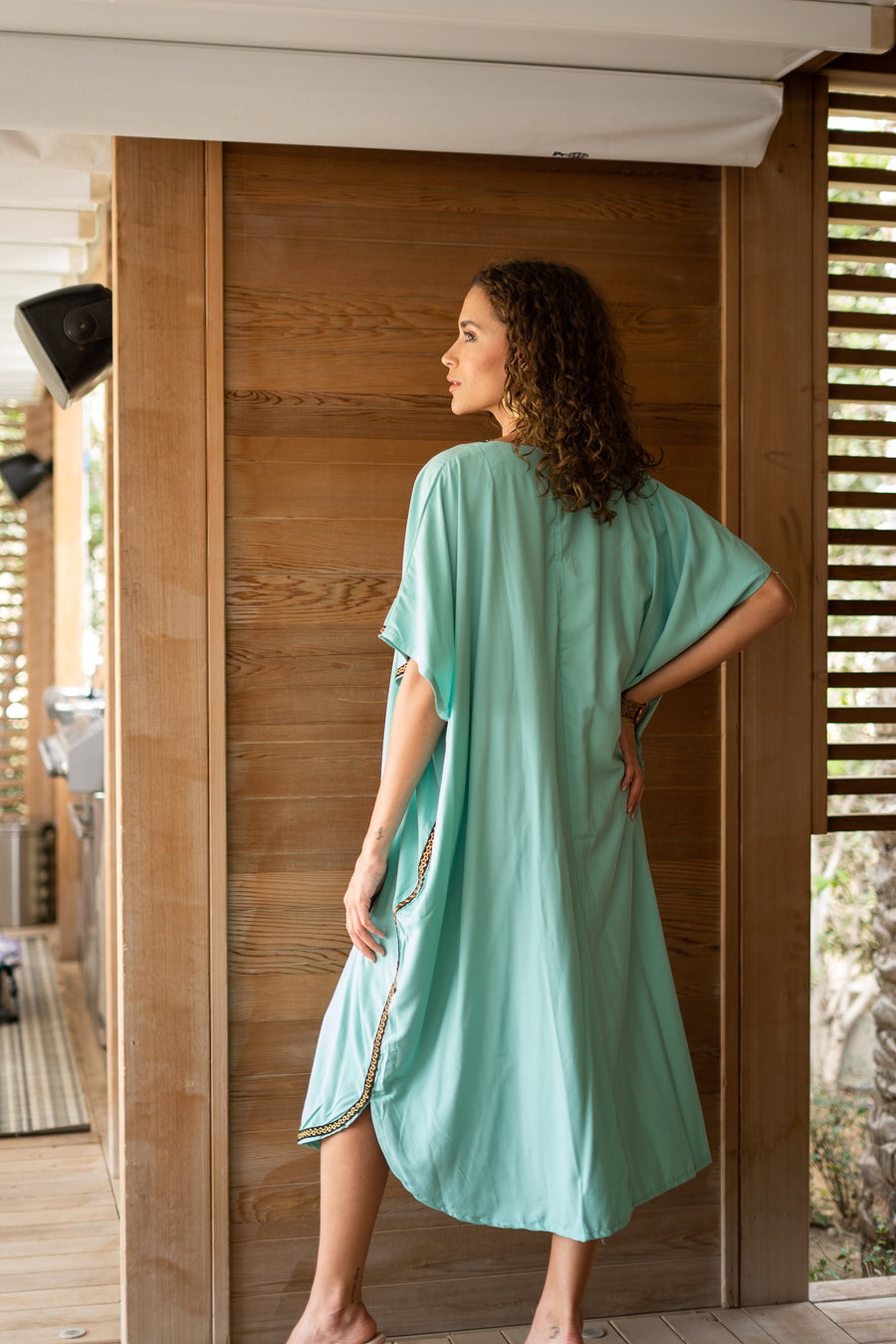 Beautiful turquoise summer Tunic caftan, tunics for women, women's kaftan, free size Kaftan, Summer Kaftan, cotton Caftans