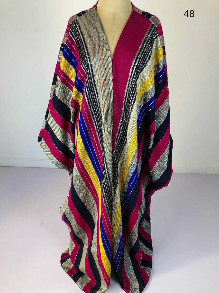 One of a kind hand loomed Kimono, Winter Wool Kimono, Abayas, Winter Abaya, Colorful Abaya, Handmade Abaya, Kimonos for women