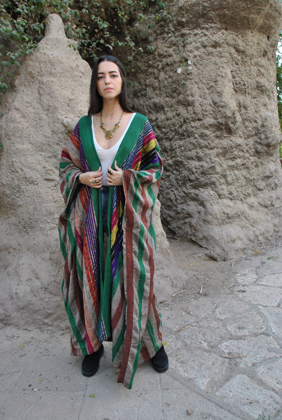 Bedouin hand loomed cotton Kimono, Summer Cotton Kimono, Abayas, Winter Abaya, Colorful Abaya, Handmade Abaya, Kimonos for women