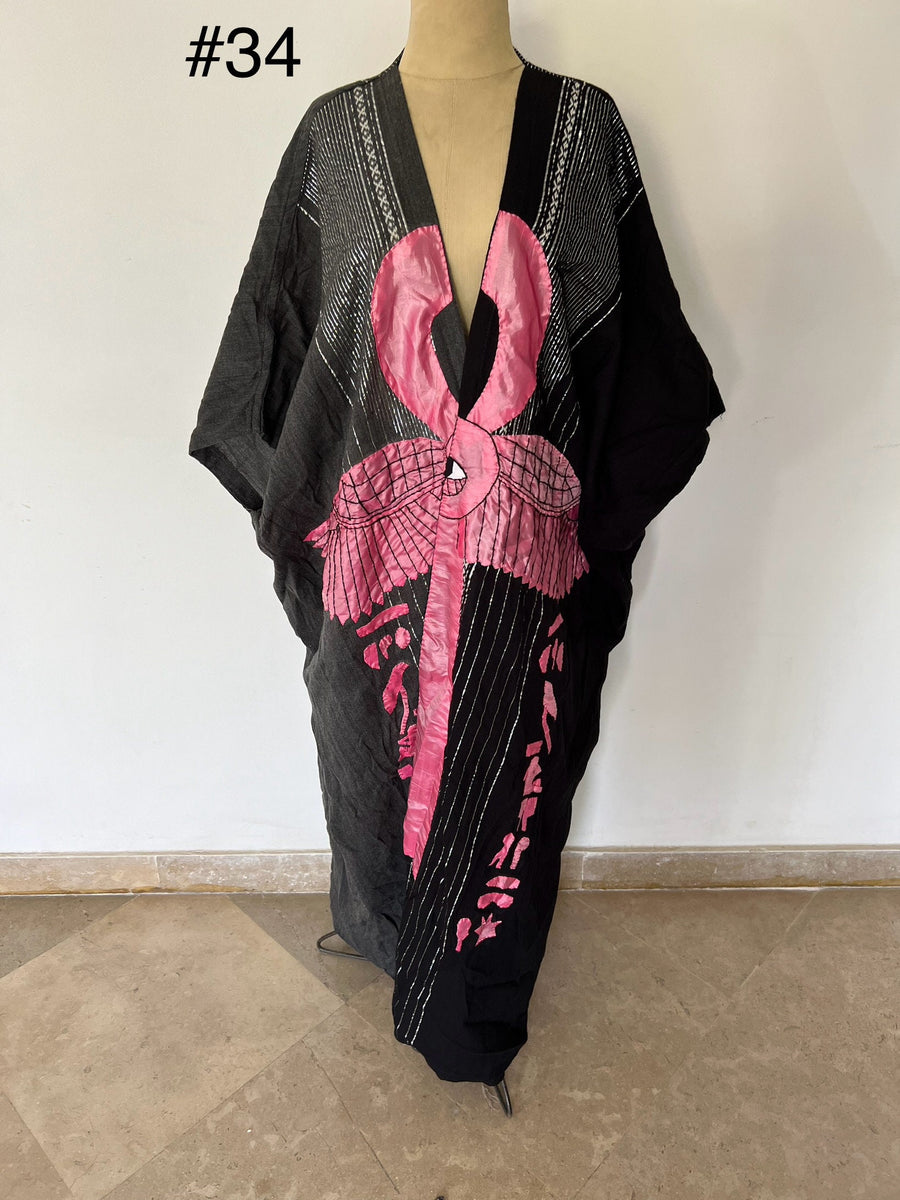 Hamsa black hand loomed Abaya, Black Wool abaya for women, embroidered Abaya, Abayas, Embroidered Kimono, Kimonos for women, Gypsy Kimonos